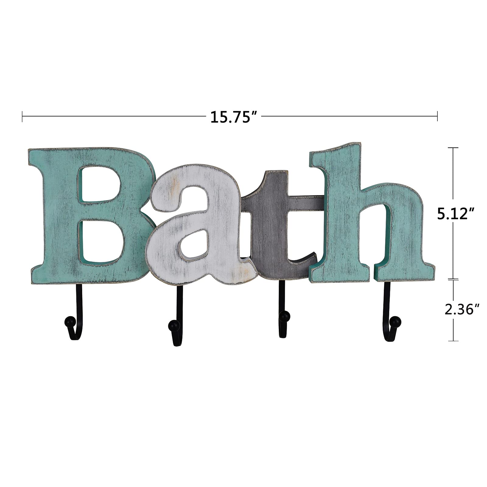 Rustic Wood Home Sign Wall Decor - Hanging Wooden Letters for Bathroom & Living Room