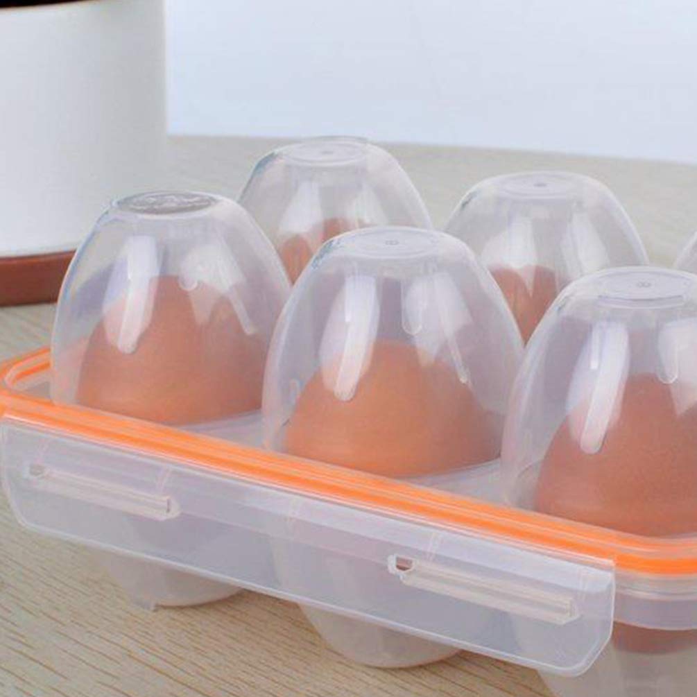 SOLUSTRE 1-Pack Portable Egg Storage Container - Plastic Egg Protector Box for Hard Boiled Eggs, Deviled Eggs & Raw Eggs - Perfect for Camping, Hiking, Picnics & Fridge Organization - Durable Egg Keeper & Holder with Secure Lid to Prevent Cracking