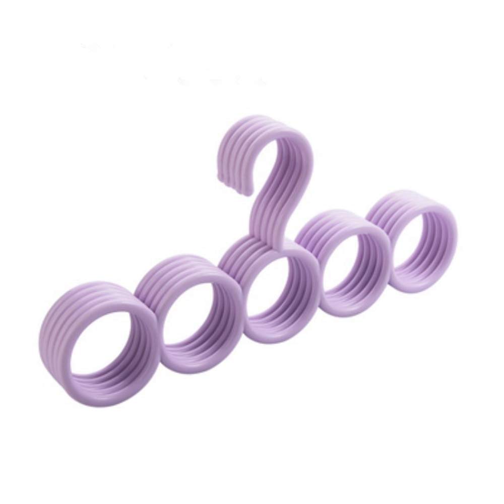 YITAQI 5-Loop Scarf Hanger - Space Saving Closet Organizer for Scarves, Ties & Clothes - Purple Scarf Storage Rack (1pc) - Perfect for Home, Office & Travel Organization