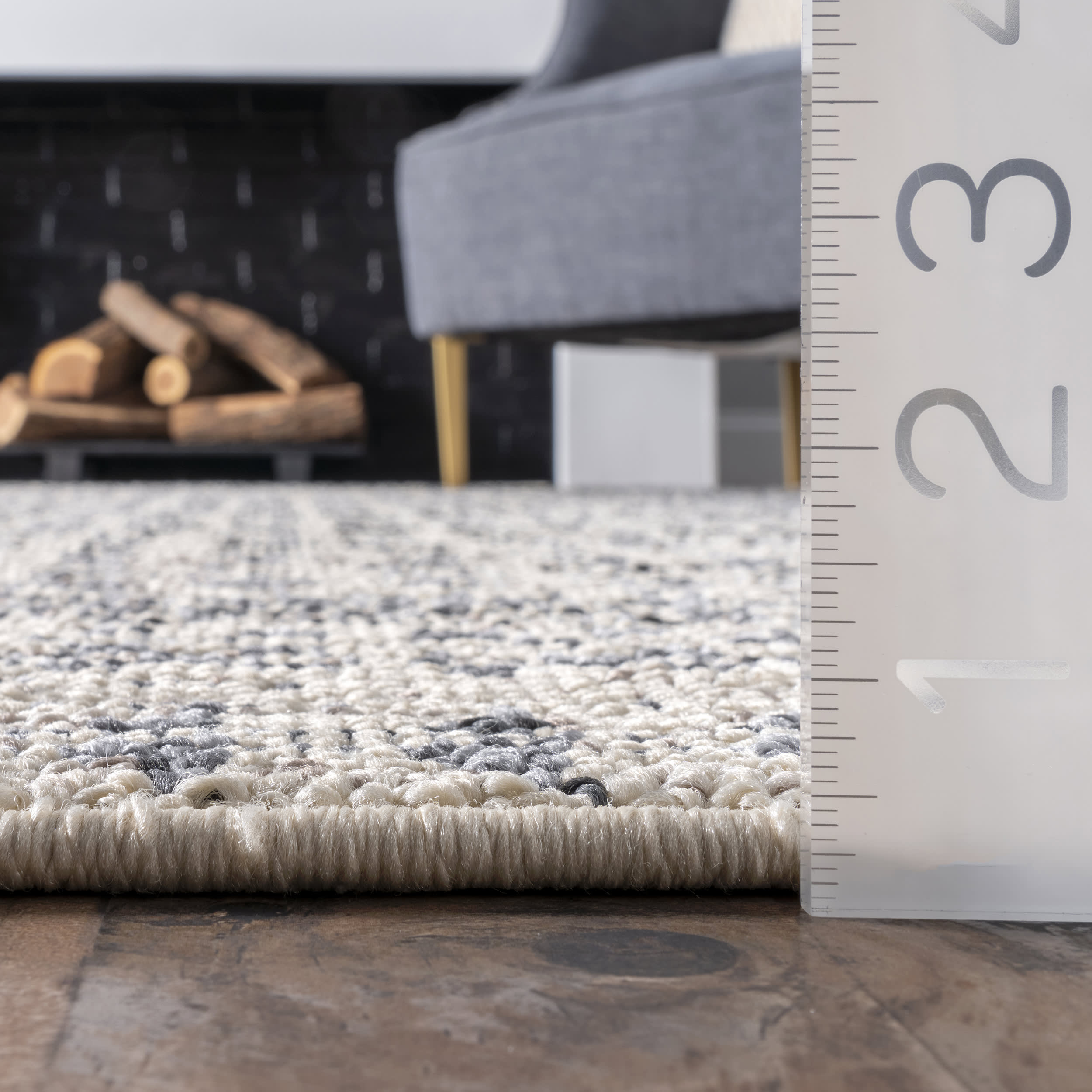 Checkered Diamonds Area Rug - Light Grey Modern Geometric Carpet for Living Room, Bedroom & Office Decor