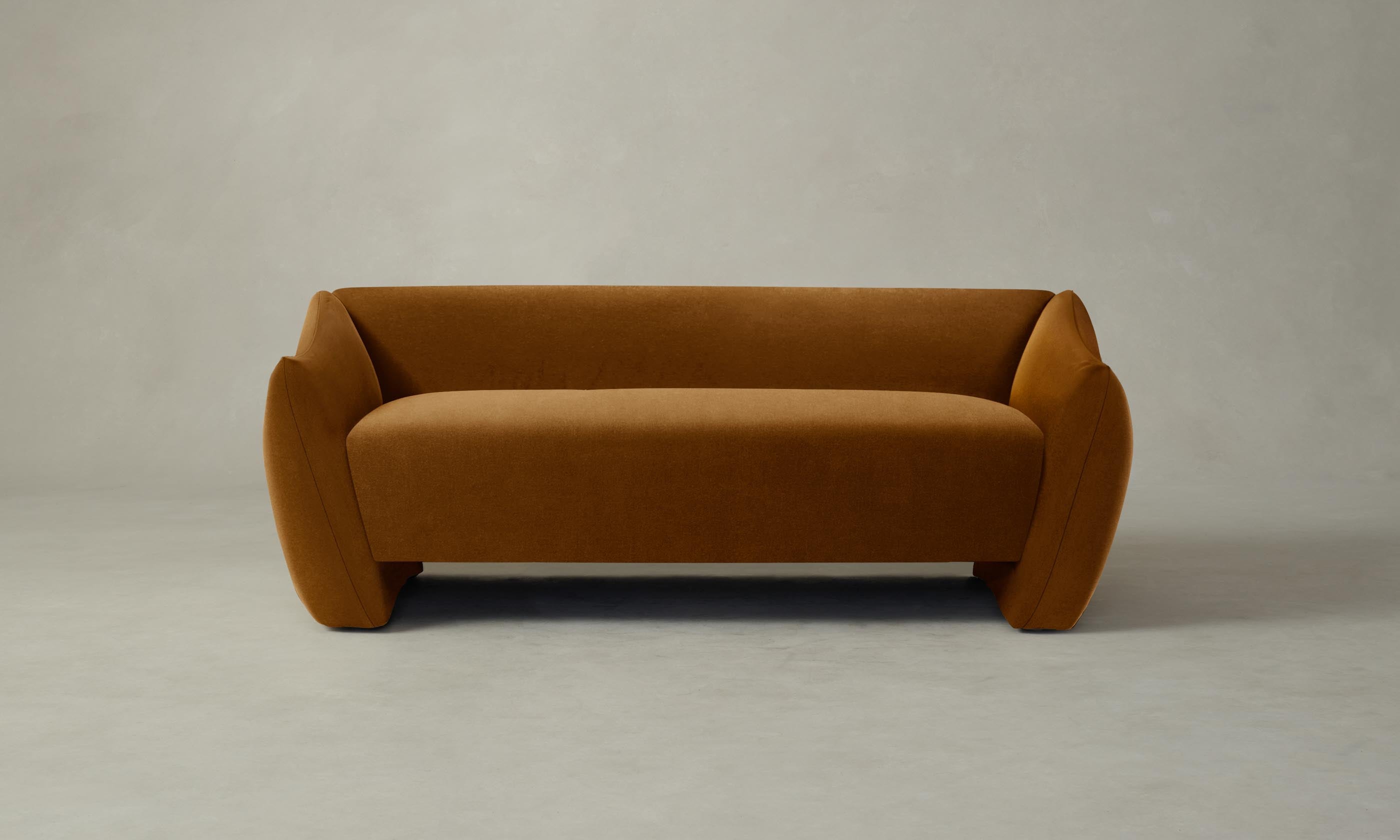 Luxury Bond Settee Sofa in Premium Mohair - Rich Brown Sugar Color | Perfect for Living Room, Lounge & Cozy Home Decor