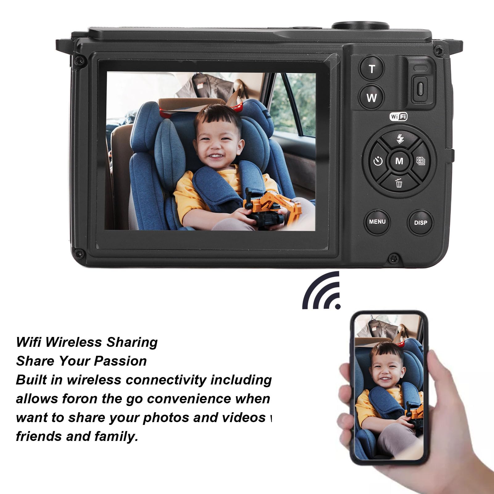 4K 64MP Vlogging Camera with WiFi, Front & Rear Dual Lens, Dual Screen, Anti-Shake - Perfect for Travel, Parties, YouTube & TikTok Content Creation