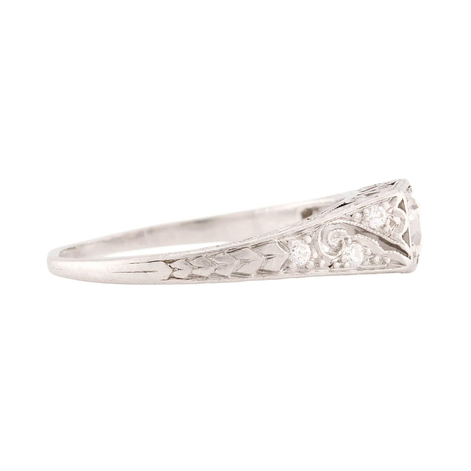 Tiffany & Co Art Deco Platinum Diamond Ring - Vintage Engagement Ring for Women, Wedding Band, Anniversary Gift, Luxury Jewelry for Special Occasions