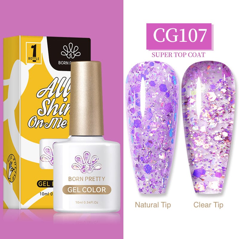 Born Pretty Glitter Gel Nail Polish Set - Long Lasting UV/LED Soak Off Nail Colors for Manicure & Pedicure - Perfect for Parties, Weddings, Holidays & Special Occasions
