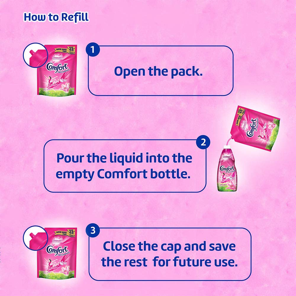Premium Fabric Conditioner Softener Pouch - 2L for Ultra Softness, Shine & Long-Lasting Freshness | Ideal for Laundry, Towels & Bedding | Gentle on All Fabrics