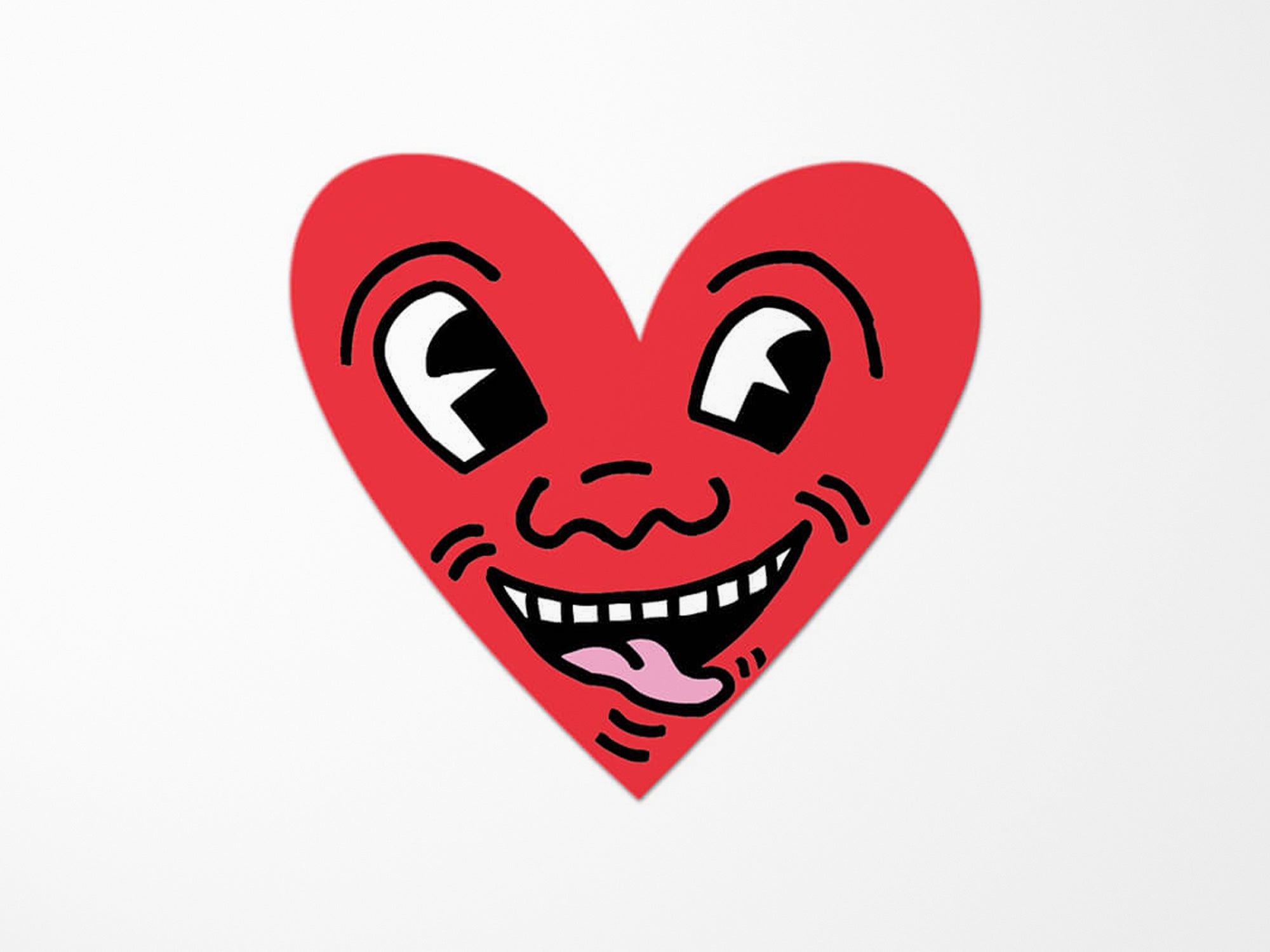 Keith Haring Heart Vinyl Sticker - Waterproof Decal for Laptops, Cars, Bikes & DIY Crafts - Retro Pop Art Decoration for Home, Office & Gifts