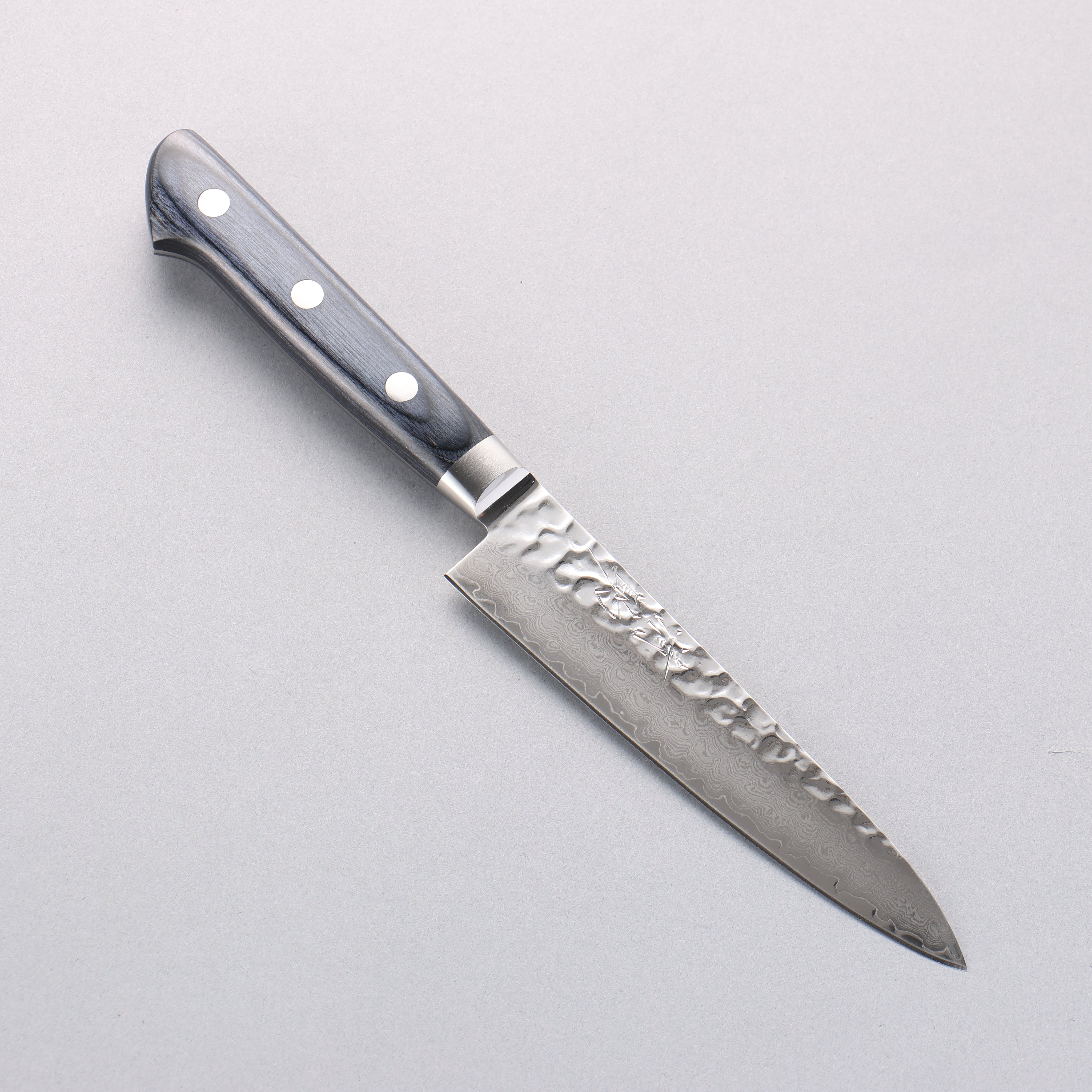 Premium Seisuke Seiun VG10 33-Layer Damascus Petty Utility Knife 135mm - Navy Blue Pakkawood Handle with Sheath - Perfect for Slicing, Peeling & Precision Kitchen Tasks