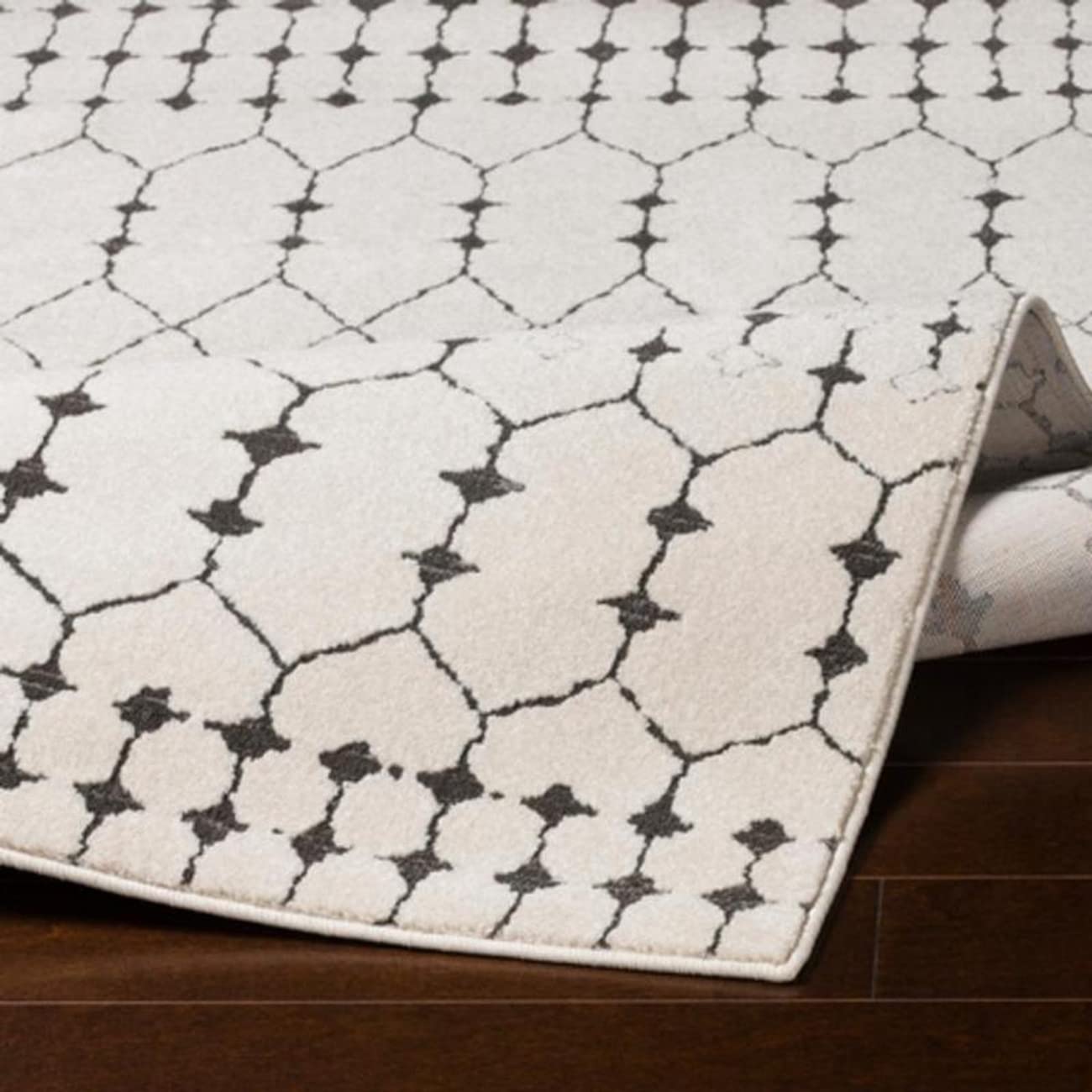 Mark&Day 8x10 Rouen Global Charcoal Area Rug - Soft Modern Carpet for Living Room, Bedroom, Kitchen - 7'10