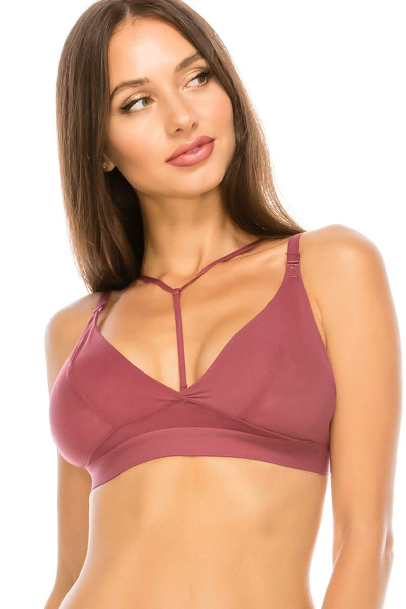 Semi-Sheer Bralette - Deco Rose - Comfortable Lace Bralette for Women - Size S - Perfect for Everyday Wear, Lounge & Layering Under Sheer Tops
