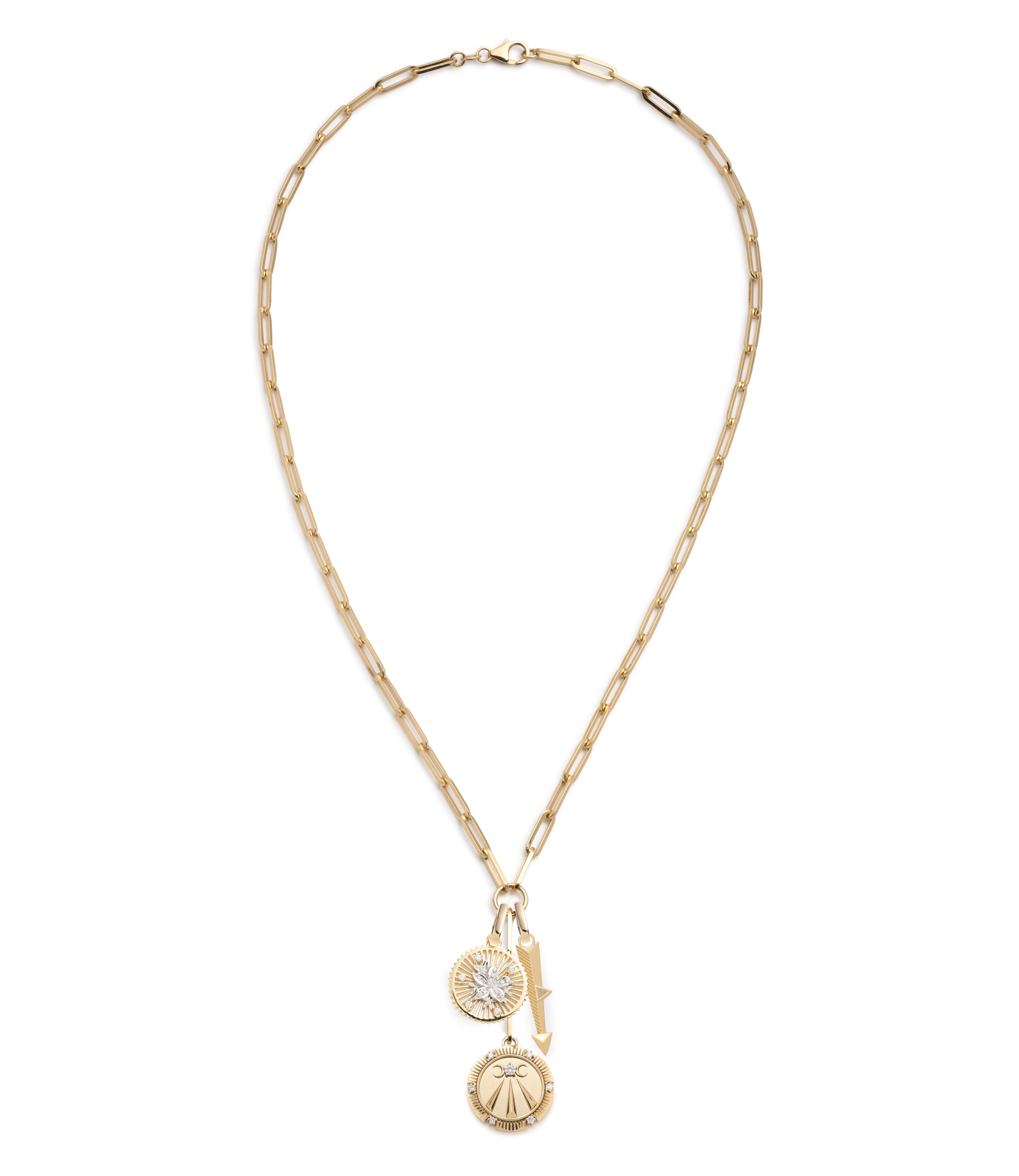 Mind, Body, Soul & Resilience Classic Fob Clip Extension in 14K Yellow Gold with Diamonds - Perfect for Keychains, Handbags & Jewelry Organization