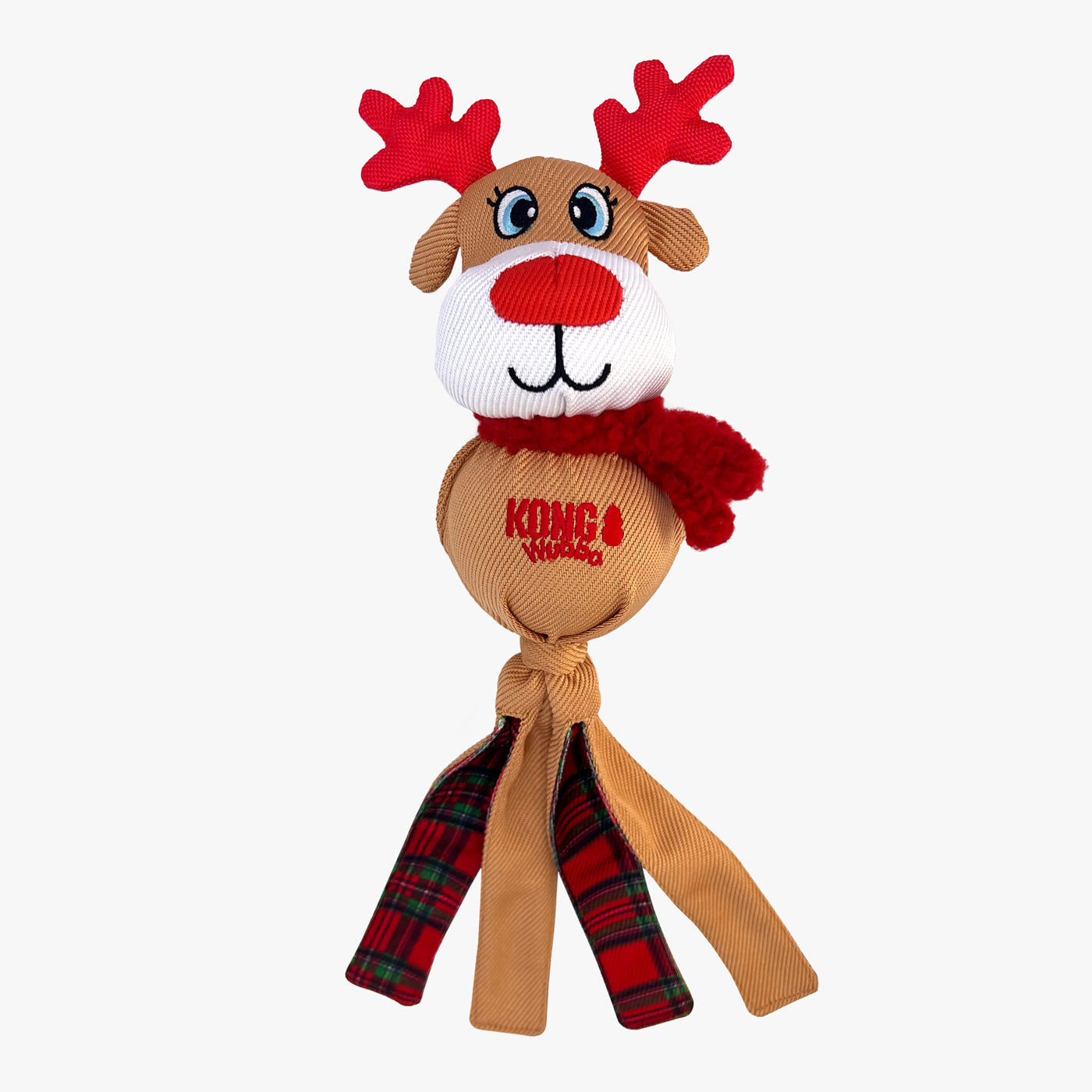 KONG Holiday Wubba Dog Toy - Durable Chew Toy for Small & Large Dogs - Perfect for Christmas, Thanksgiving & New Year Gifts - Great for Fetch, Tug-of-War & Interactive Playtime