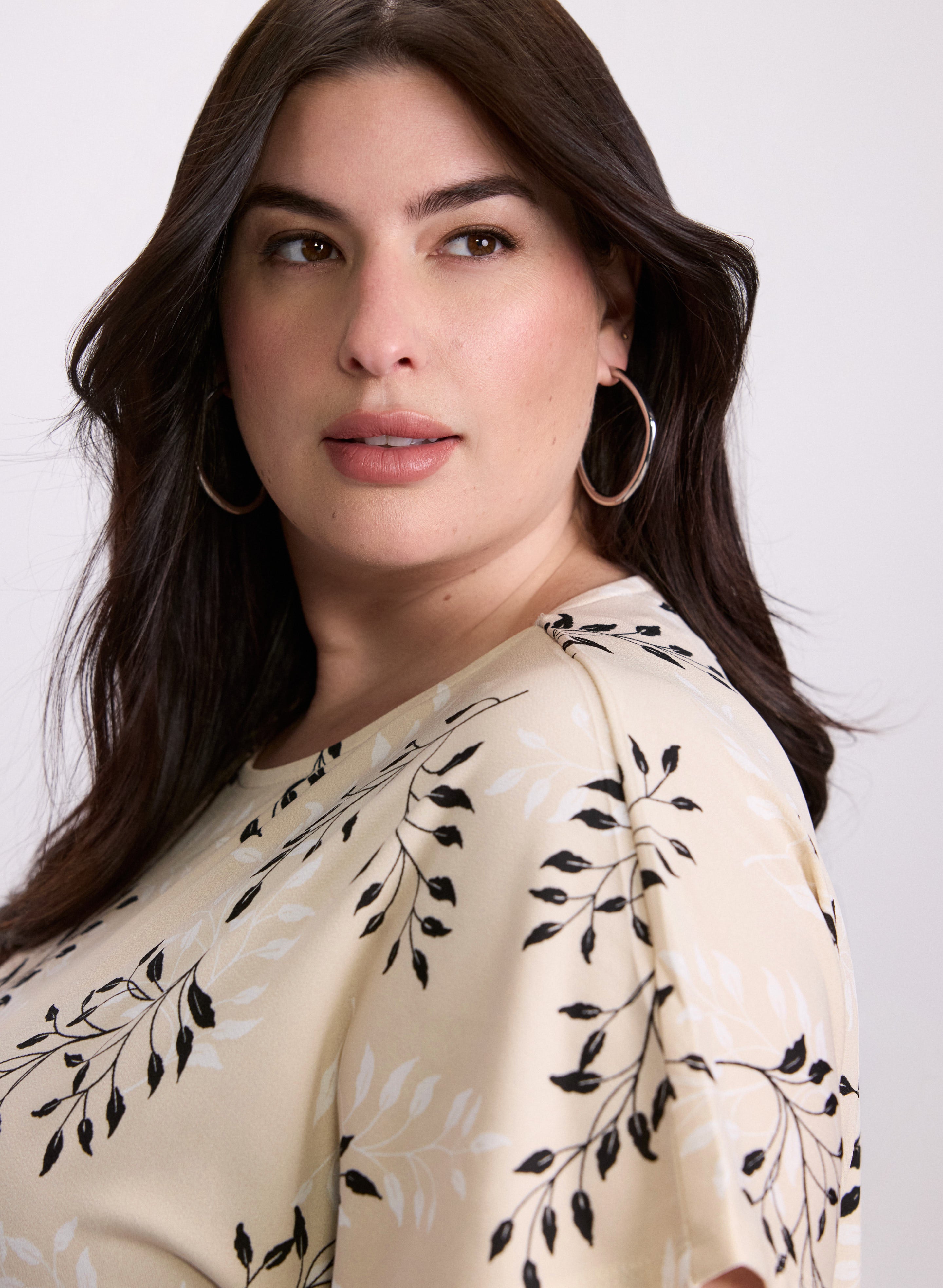 Floral Drop Shoulder Top for Women - Boho Chic Blouse with Loose Fit - Perfect for Summer Outfits, Beach Vacations & Casual Date Nights