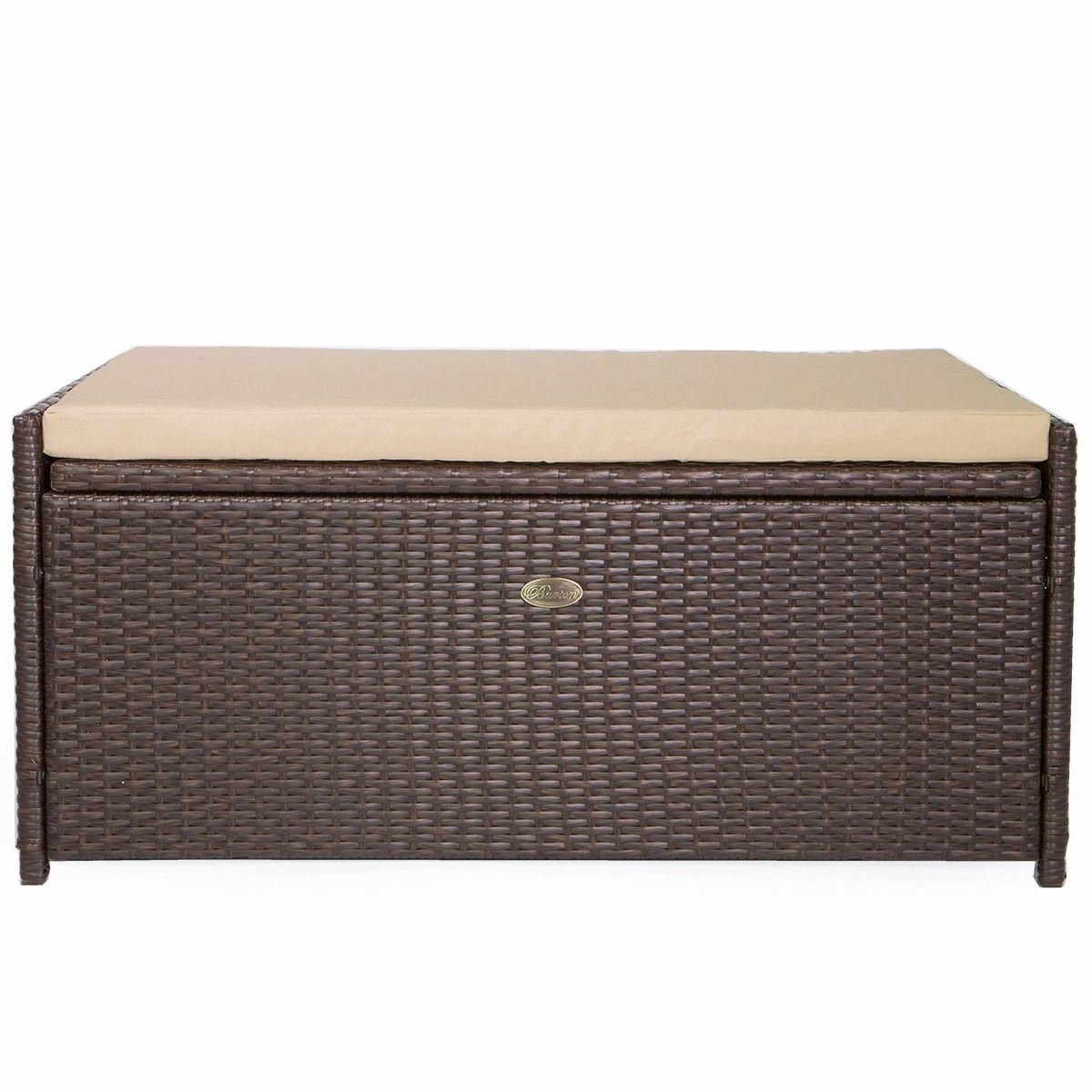 Barton 60 Gallon Deck Box with Seat Cushion - Outdoor Patio Storage Bench for Pool Toys, Yard Tools & Garden Accessories | Weatherproof Furniture for Backyard, Porch & Poolside Organization