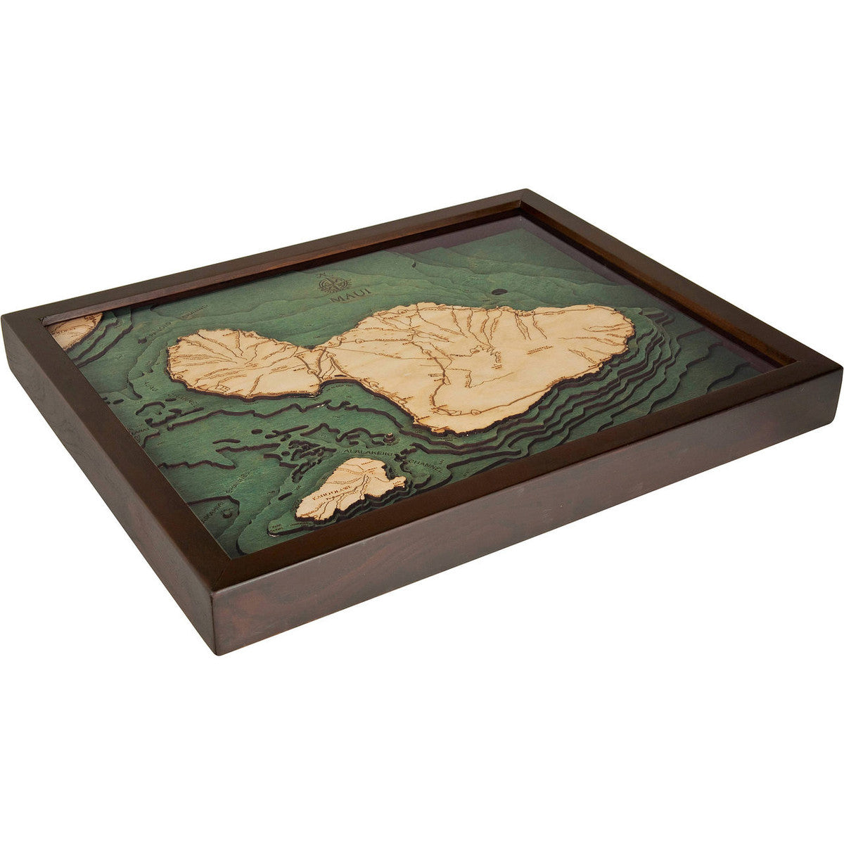 Handcrafted Maui Nautical Wood Map Wall Art - Hawaii Island Coastal Decor for Beach House, Office & Living Room