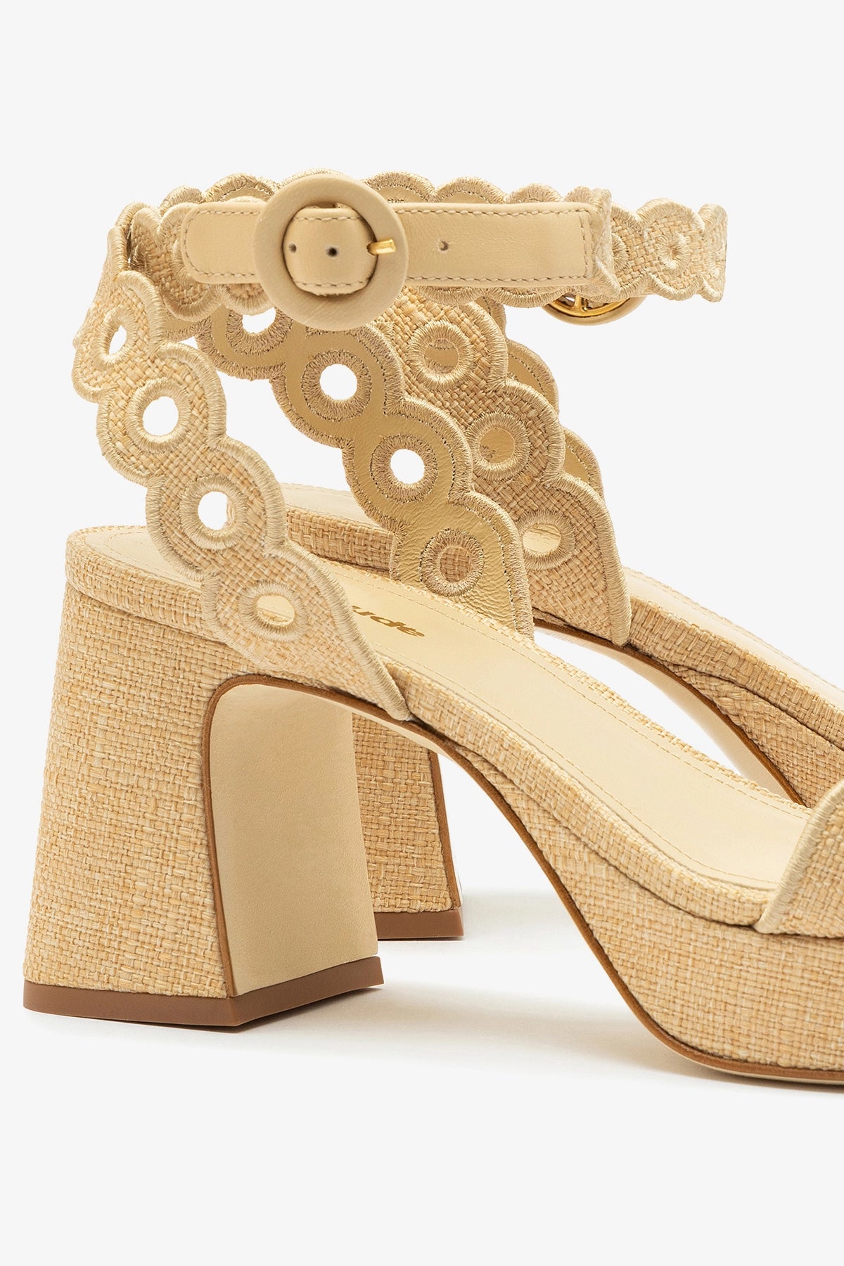 Women's Beige Raffia Dolly Broderie Low Sandal - Comfortable Summer Espadrilles for Beach, Vacation & Casual Outings