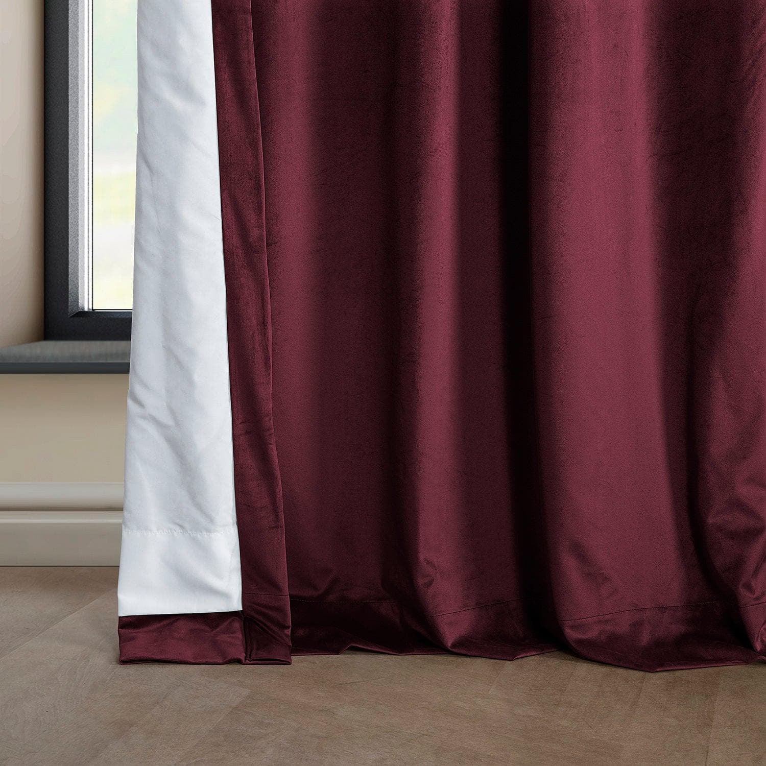 Dark Merlot Heritage Plush Velvet Blackout Curtains for Bedroom - Thermal Insulated Noise Reducing Drapes for Living Room, Nursery & Home Theater
