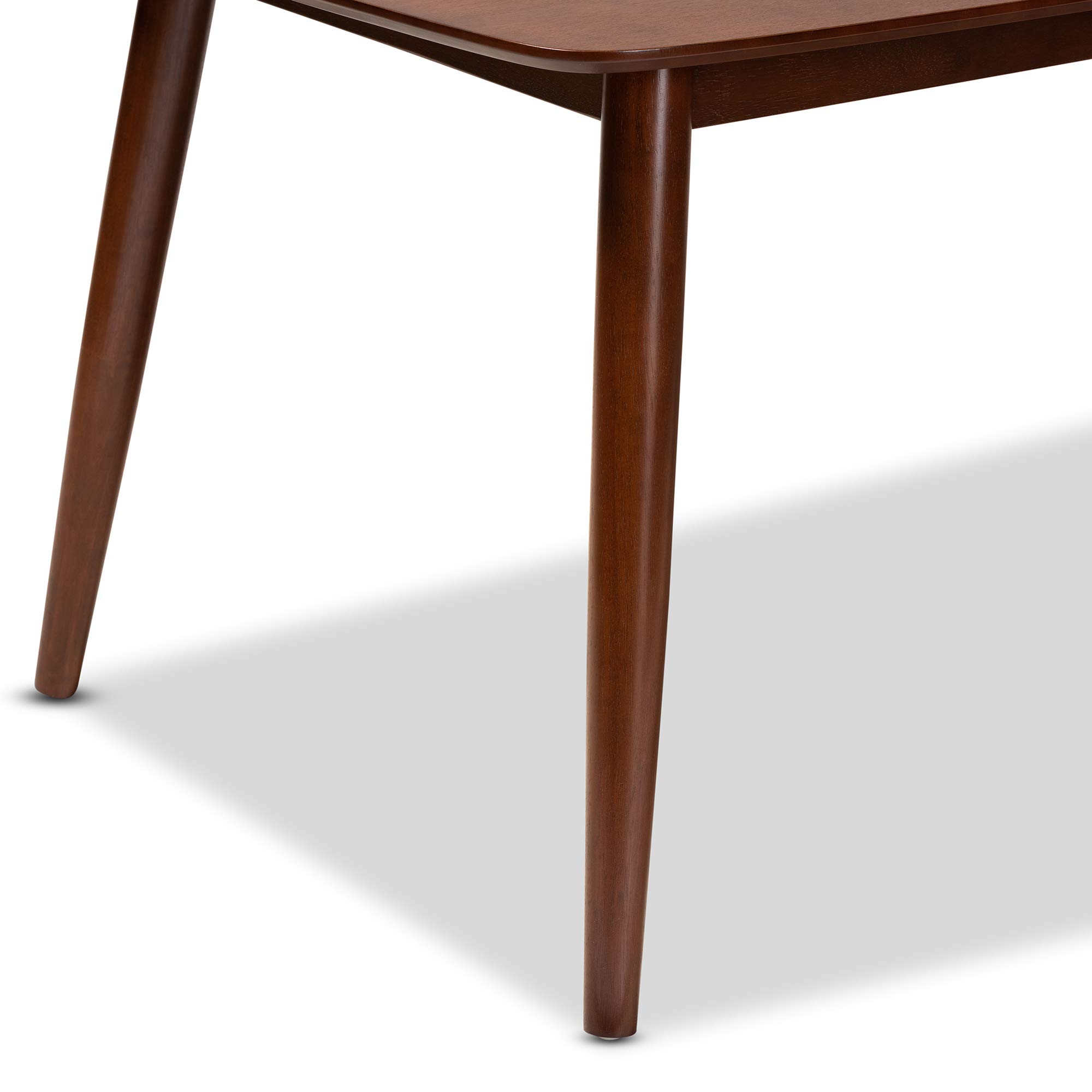 Baxton Studio Modern Walnut Dining Table - 60 Inch Round Wood Kitchen Table for 4-6 People - Perfect for Small Spaces, Apartments, and Family Gatherings