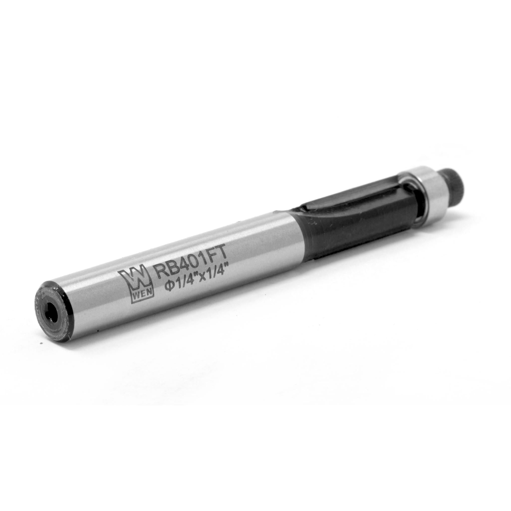 WEN RB401FT 1/4 Inch Flush Trim Carbide Tipped Router Bit with 1/4 Inch Shank - Perfect for Woodworking, Cabinet Making, and DIY Projects