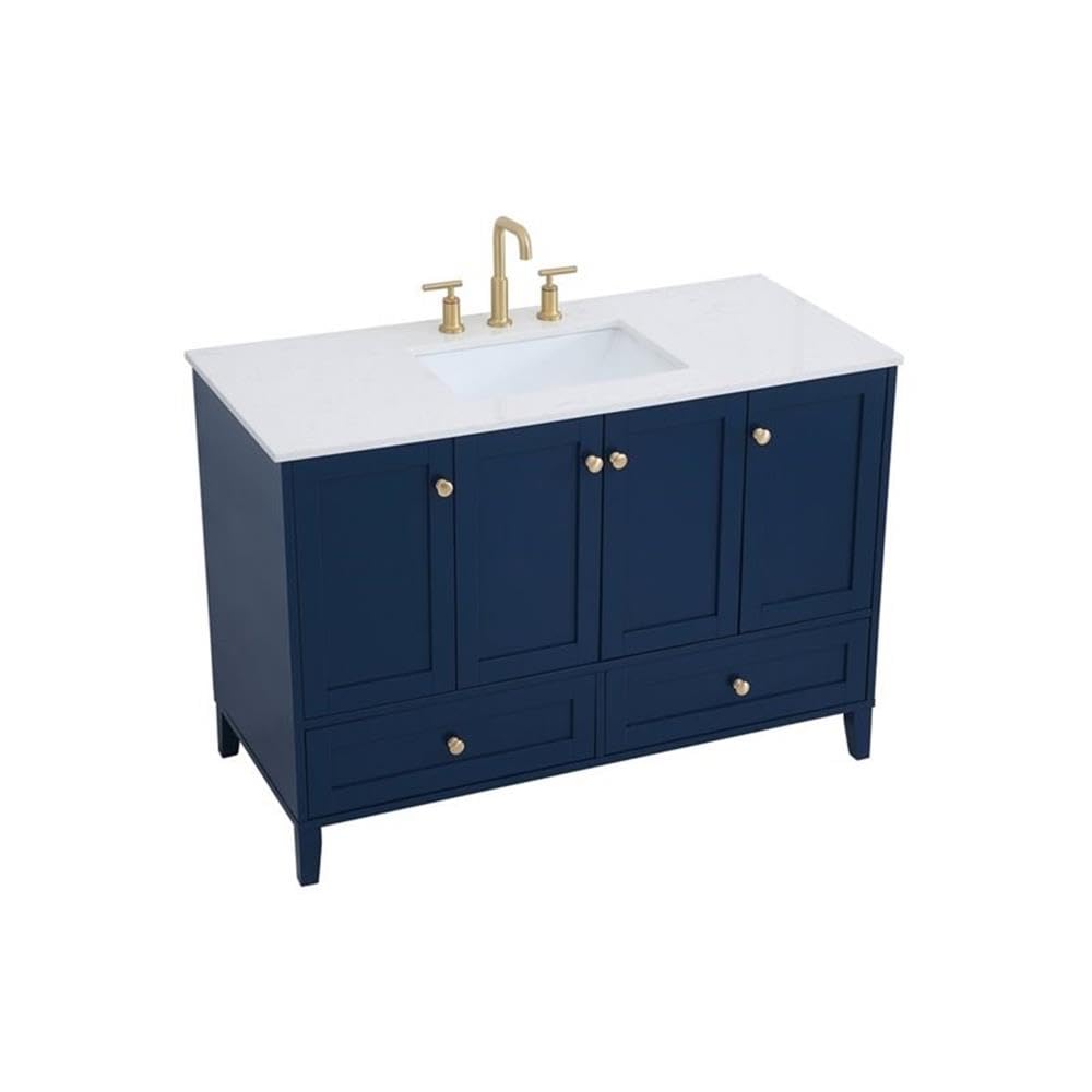 48 Inch Single Bathroom Vanity Cabinet with Sink - Elegant Blue Modern Bathroom Storage for Small Spaces | Perfect for Master Bath, Guest Bath & Apartment Renovations