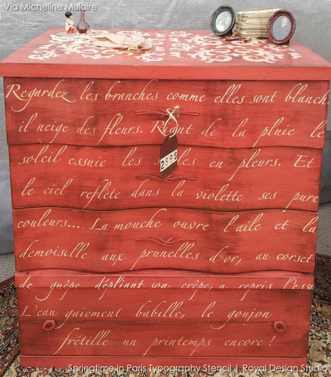 Springtime in Paris Lettering Stencil - DIY Home Decor & Craft Projects - Perfect for Scrapbooking, Wall Art, and Wedding Invitations