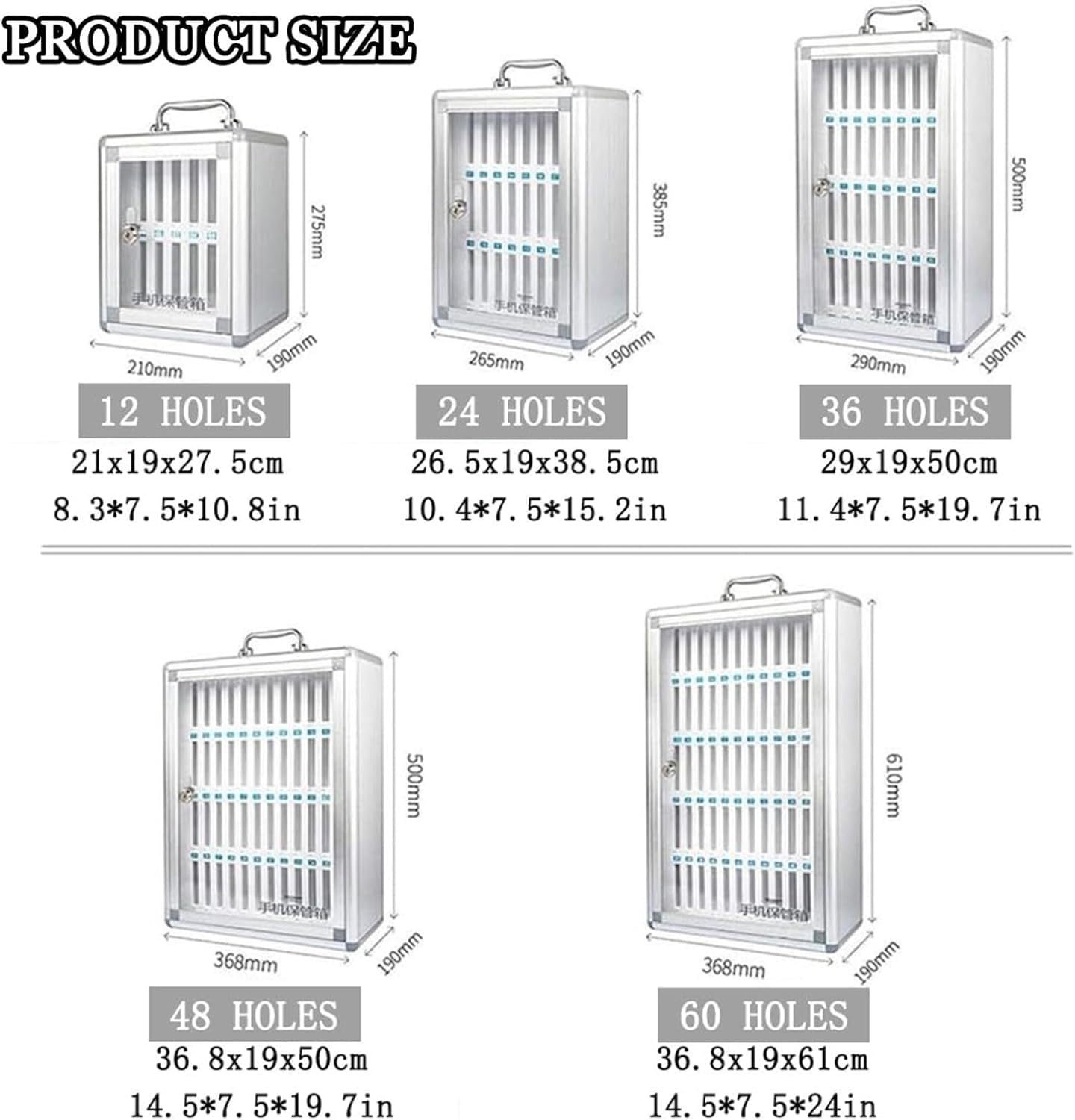Wall-Mounted Aluminum Alloy Cell Phone Caddy with 24 Slots - Classroom Phone Organizer for Students & Office Staff - Perfect for Schools, Offices, and Meeting Rooms