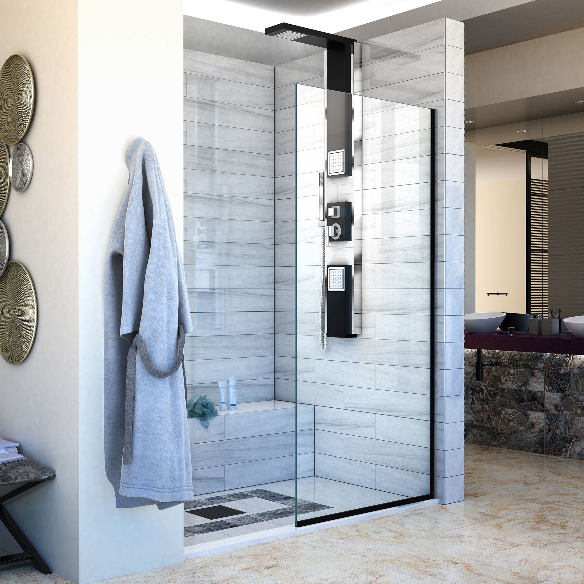 DreamLine Linea Frameless Single Panel Shower Screen 30
