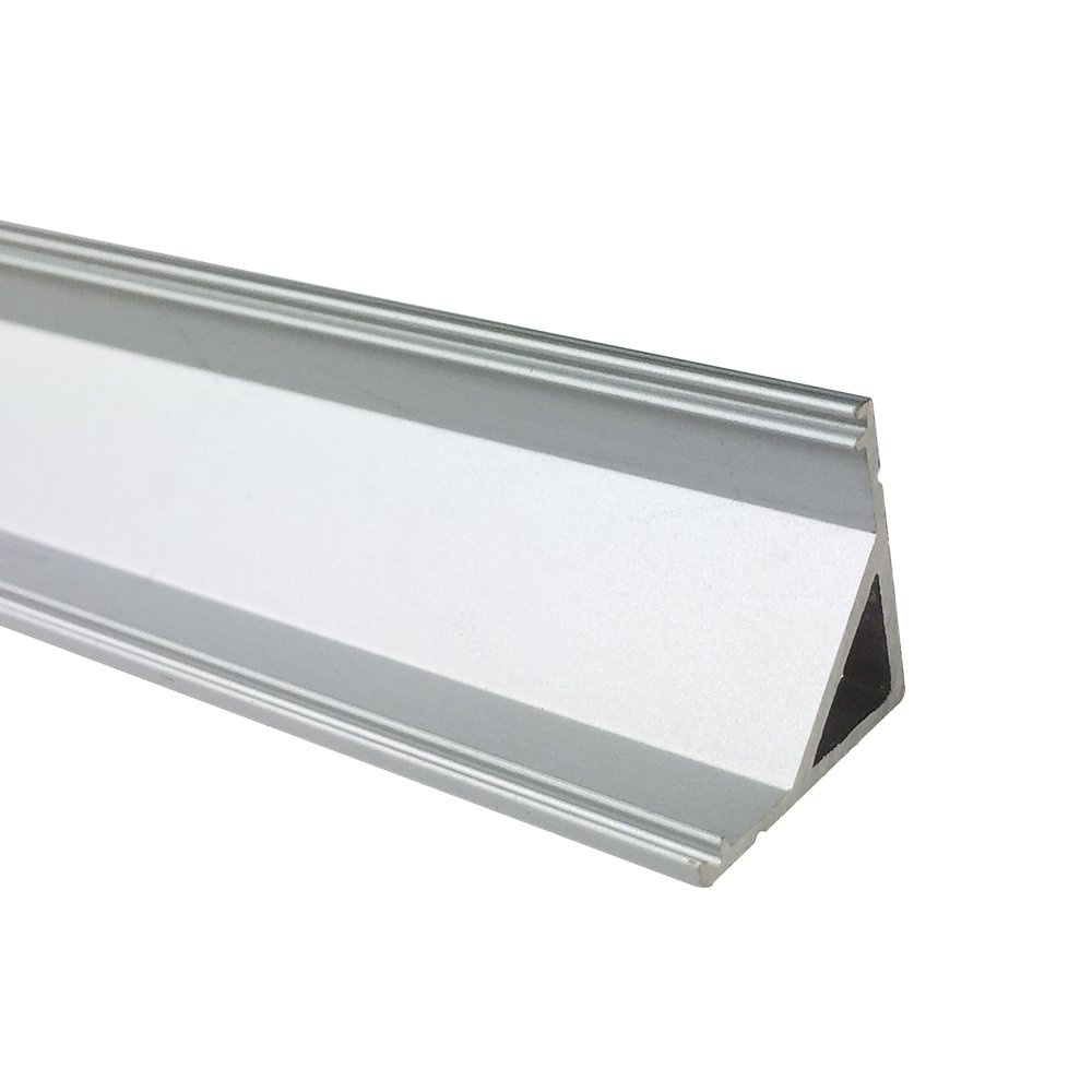 10 Pack LED Aluminum Channel with Clear Cover - 3.3Ft/1M V-Shape Corner Mounted (0.63