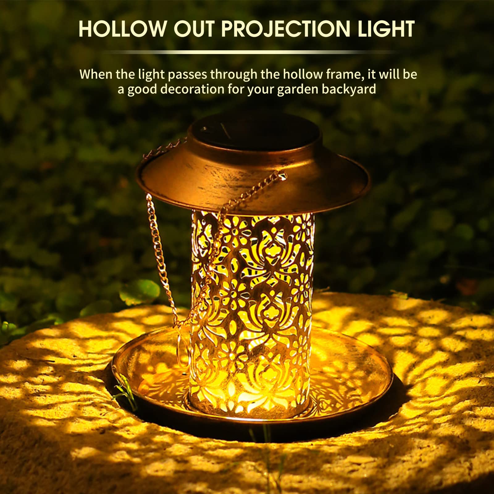 Solar LED Bird Feeder with Projection Light - Outdoor Hanging Garden Decoration for Wild Birds - Perfect Gift for Bird Lovers - Ideal for Backyard, Patio, and Garden Decor