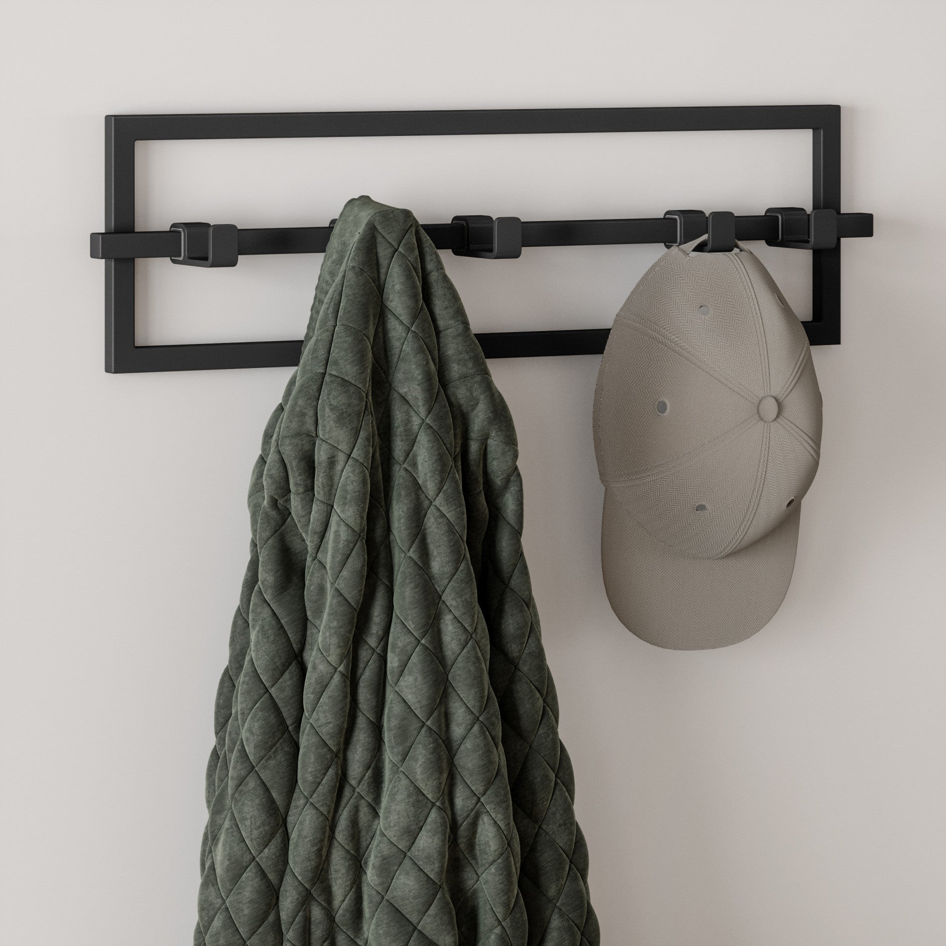 Cubiko 5-Pack Heavy Duty Wall Hooks - Rustproof Stainless Steel Hanging Hooks for Hats, Coats, Keys, Towels & More - Perfect for Home, Office, Garage & Bathroom Organization