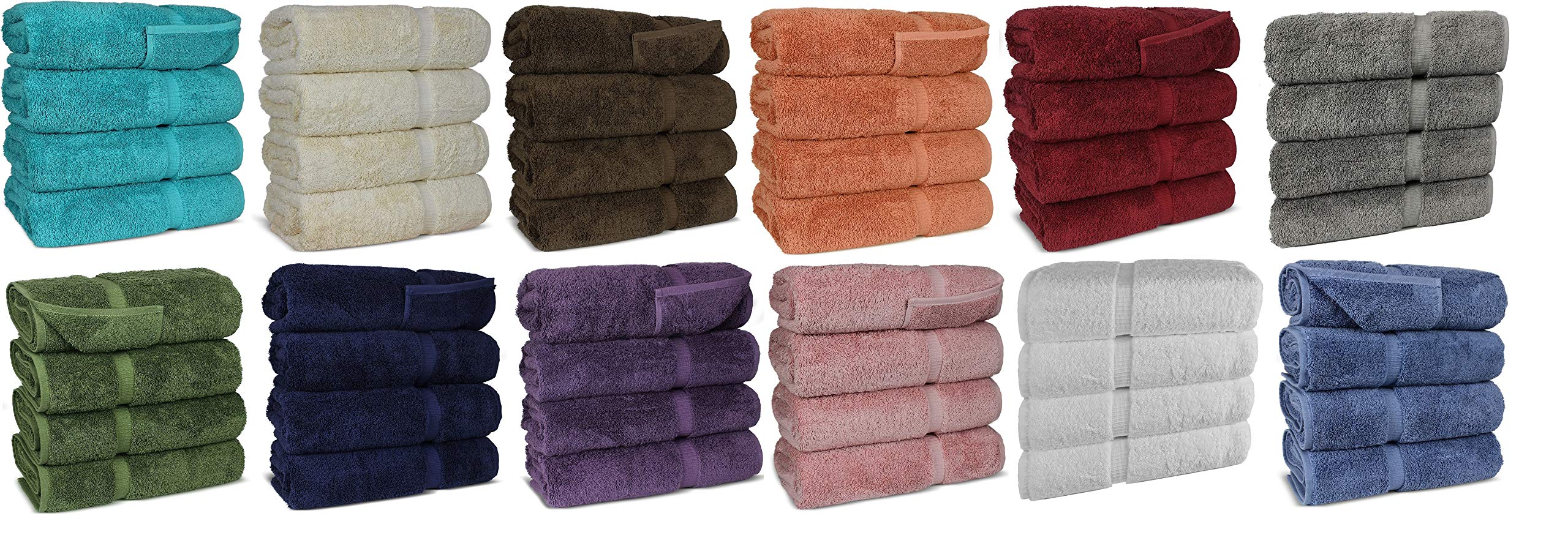 Personalized Embroidered Classic Bath Towels Set - 2 Piece 27x54 Inches Soft Absorbent Coral Towels for Bathroom, Spa & Gift Giving