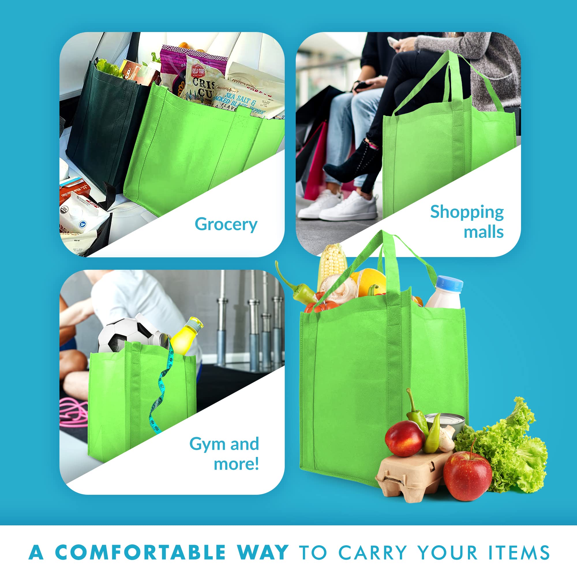 Eco-Friendly Reusable Grocery Bags - 20