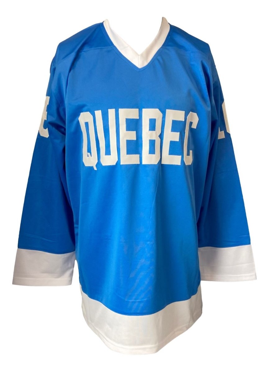 Michel Goulet Quebec Nordiques Signed Light Blue Hockey Jersey - HOF 98 - Authentic Collectible Sports Memorabilia - Perfect for Hockey Fans, Collectors & Sports Integrity Displays