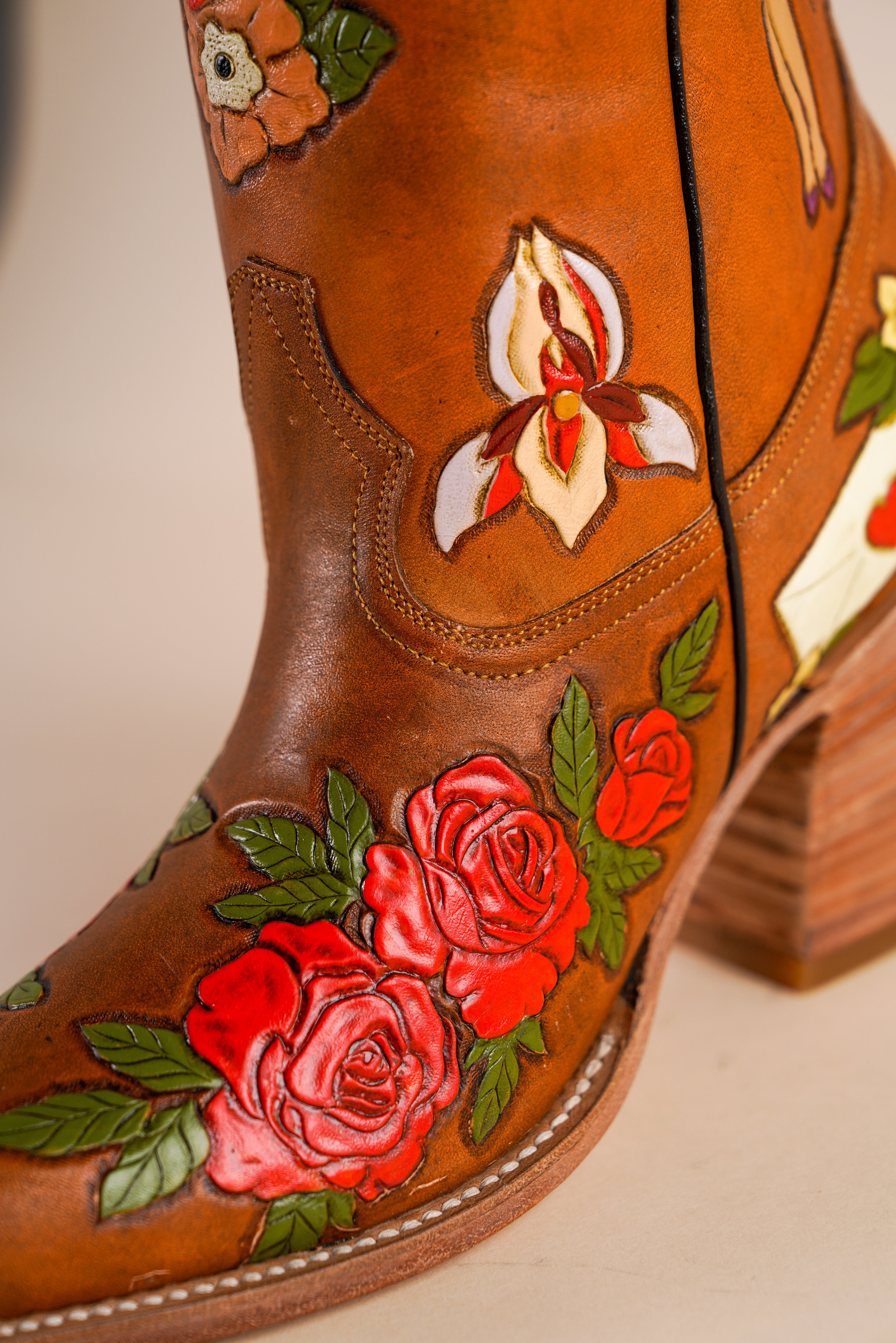 My Body My Choice Doodle Cowboy Boots in Caramel - Western Fashion for Women, Comfortable & Stylish Cowgirl Boots for Country Music Festivals & Rodeo Events