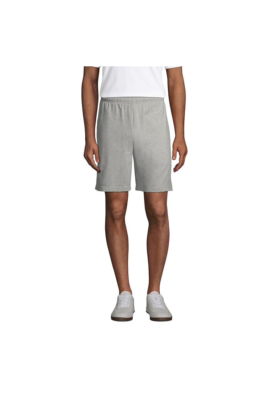 Lands' End Men's Jersey Knit Shorts - Comfortable Cotton Casual Shorts for Summer, Lounge & Outdoor Activities | Relaxed Fit with Elastic Waistband