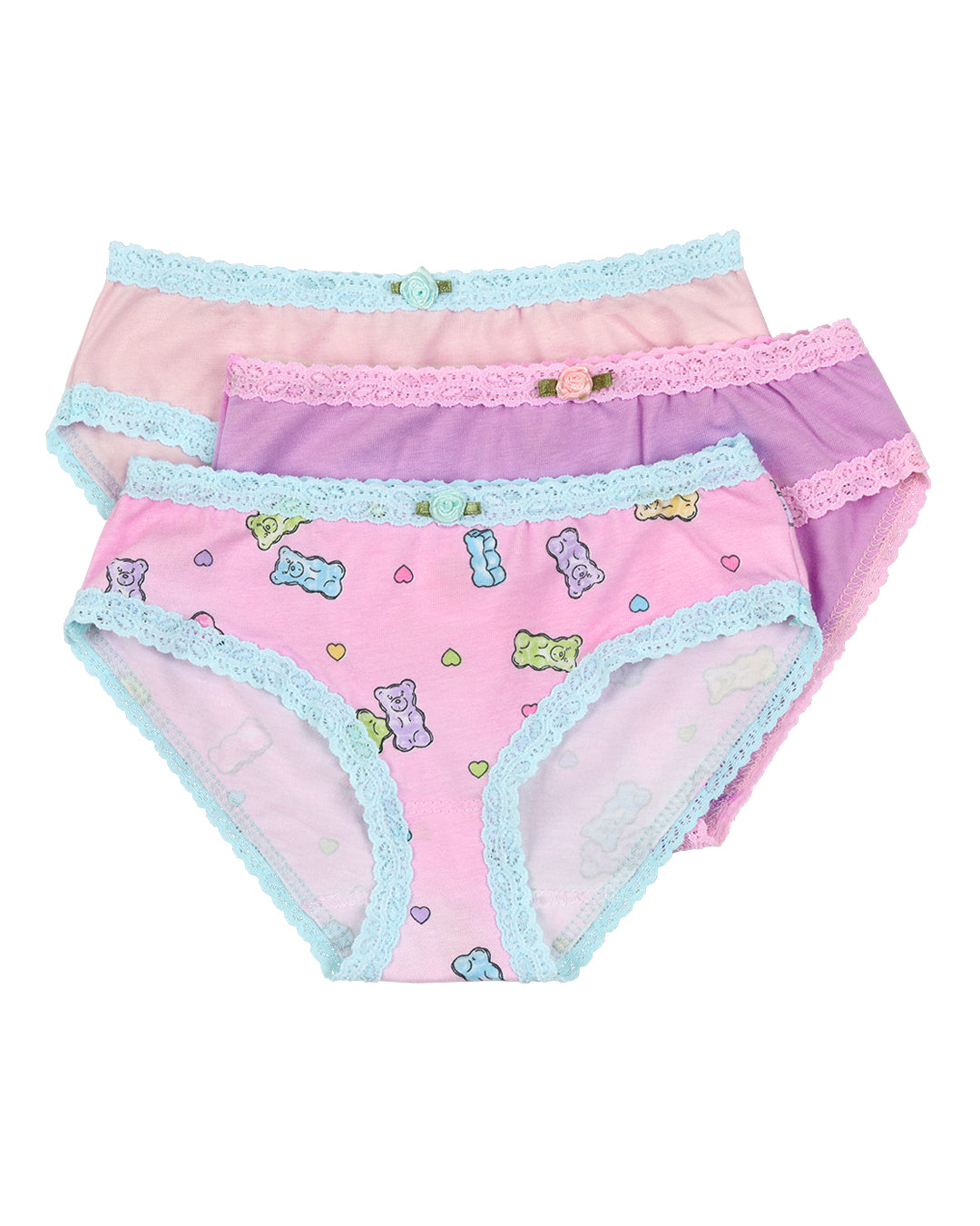 Candy Bear 3 Pack Cotton Panties for Women - Soft Comfortable Underwear for Daily Wear, Sleep & Lounge