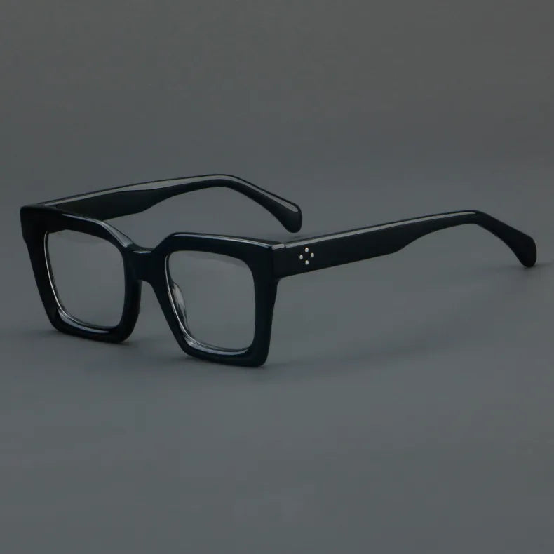 CCspace Unisex Full Rim Large Square Acetate Eyeglasses 56909 - Trendy Oversized Square Frames for Men & Women - Perfect for Reading, Fashion, and Daily Wear