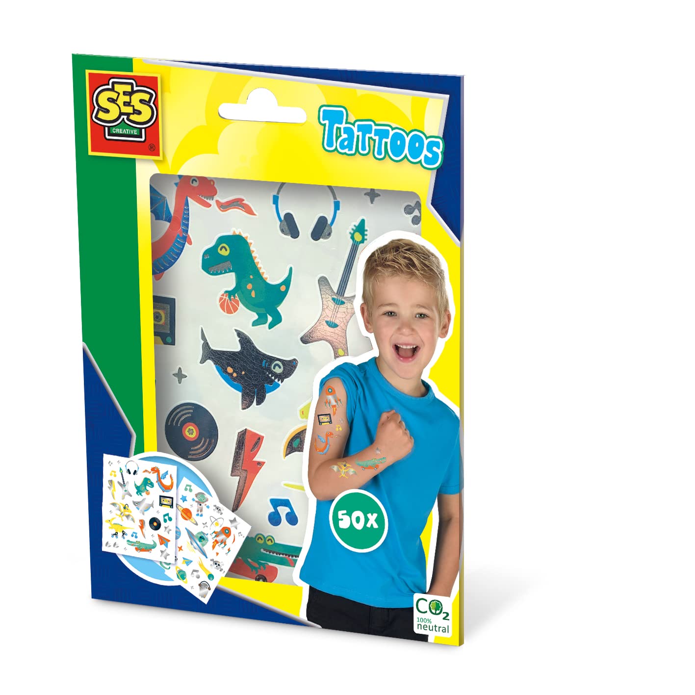 SES Creative 14281 Safe & Fun Temporary Tattoos for Kids - Non-Toxic, Washable, Perfect for Birthday Parties, Halloween & Dress-Up Play