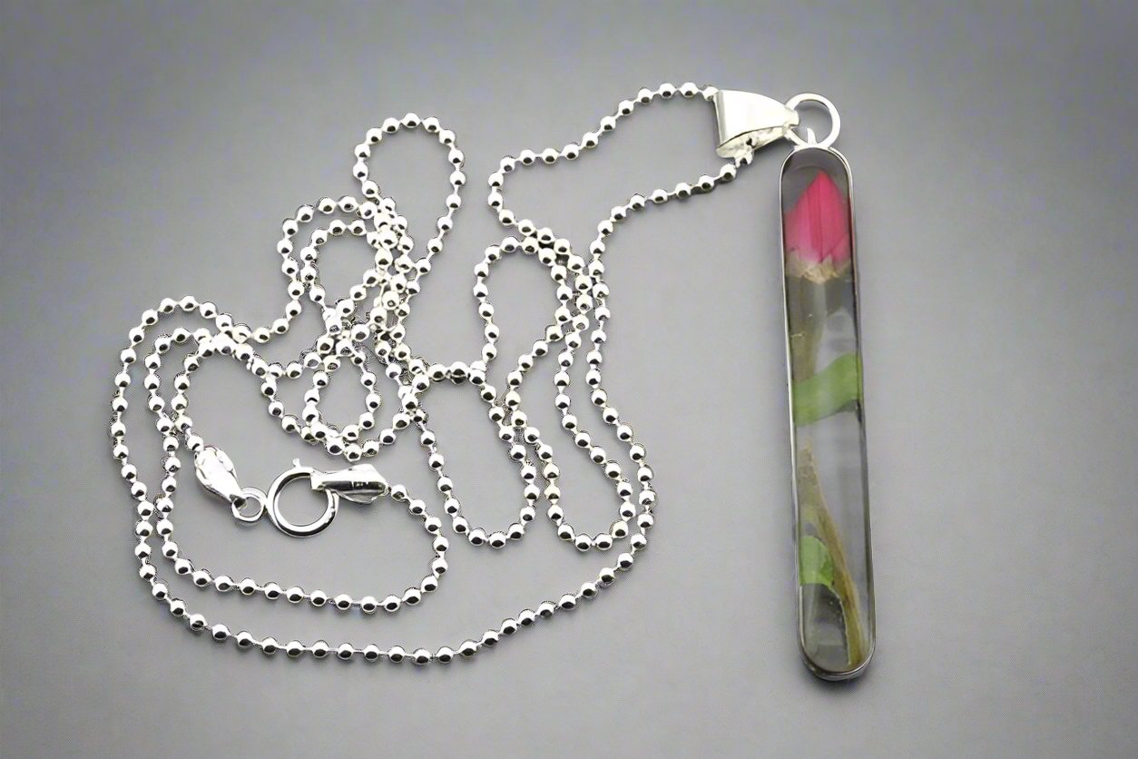 Elegant Long Flower Pendant Necklace with 55cm Ball Chain - Perfect for Women's Fashion, Gift Giving & Everyday Wear