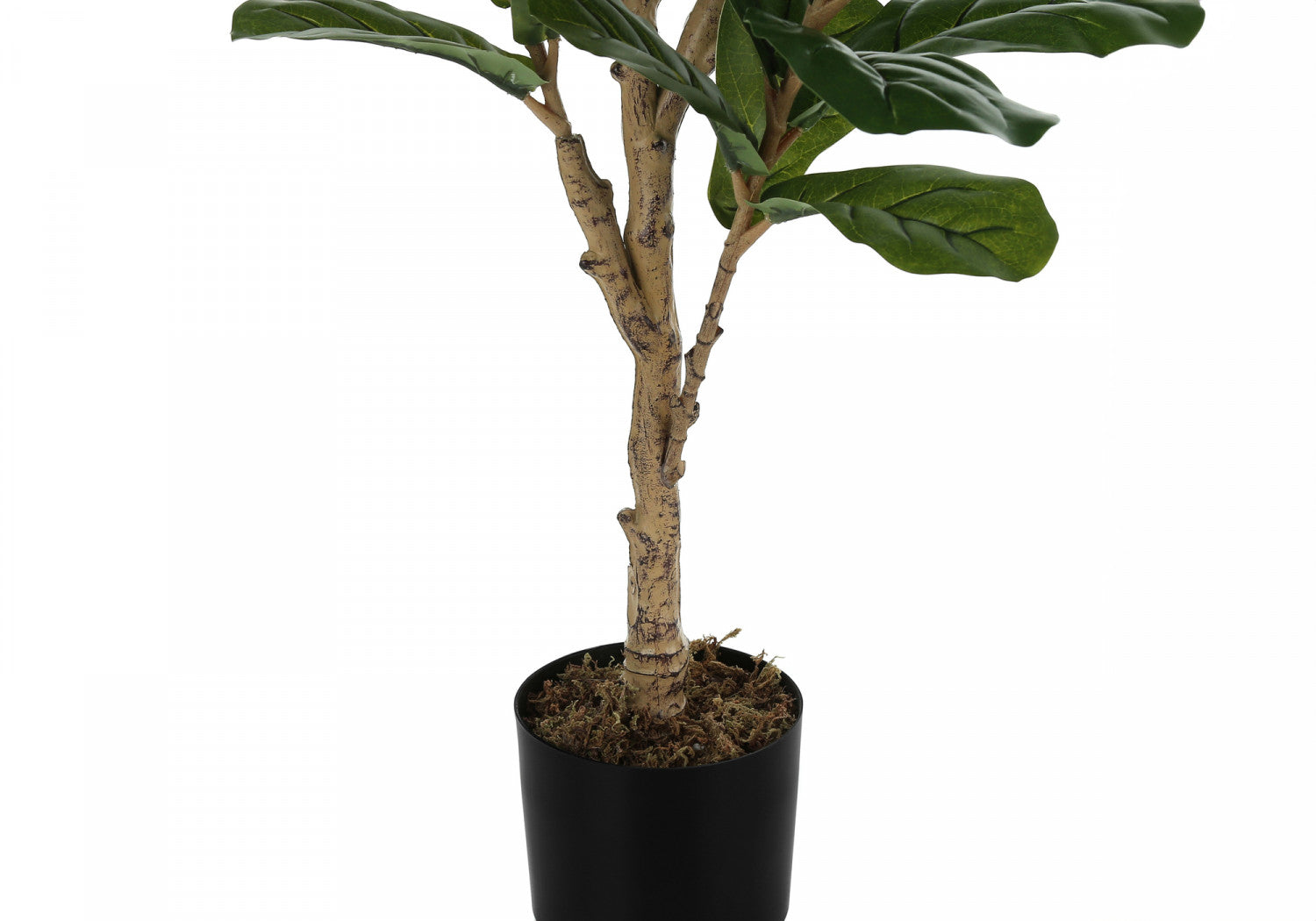47 Inch Artificial Fiddle Leaf Fig Tree with 5 Black Pots - Realistic Green Faux Plant for Home Decor, Office, Living Room, Bedroom & Indoor Spaces