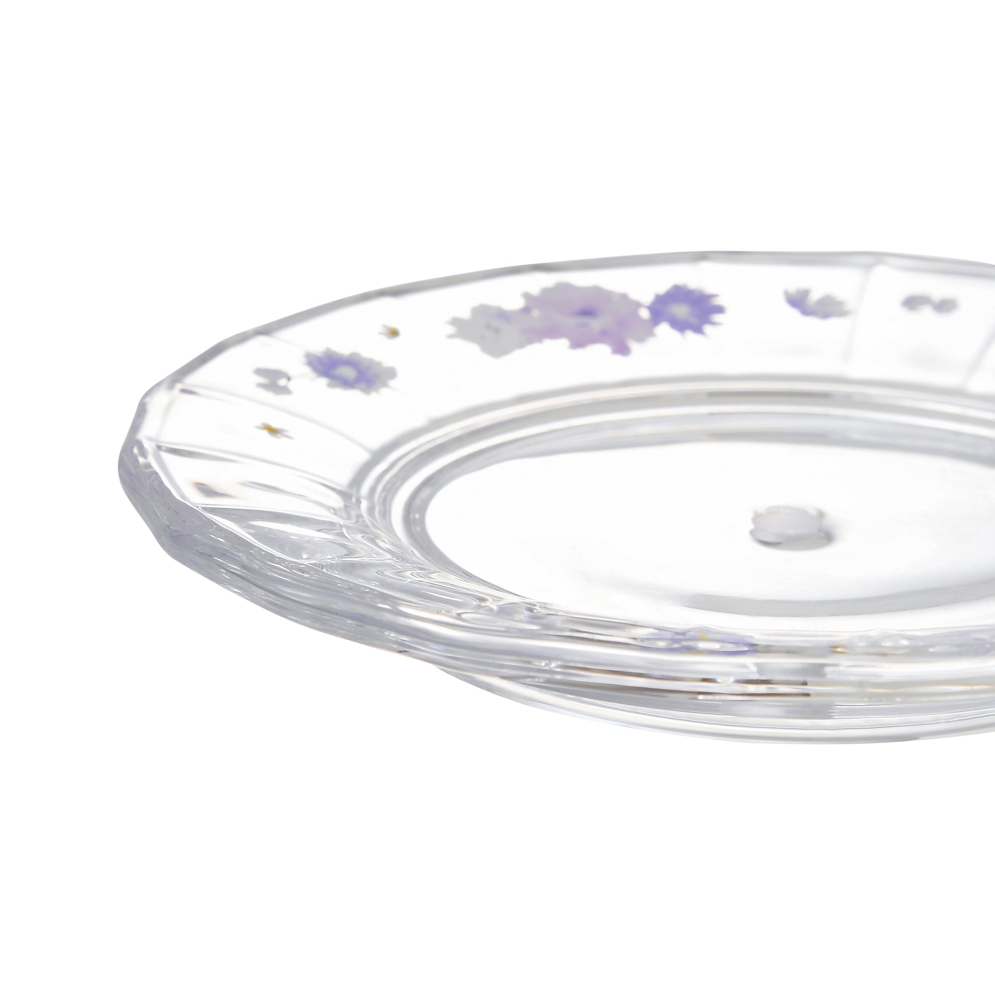 Elegant Purple Flower Frill Glass Stand - Perfect for Home Decor, Wedding Centerpieces & Gift Displays