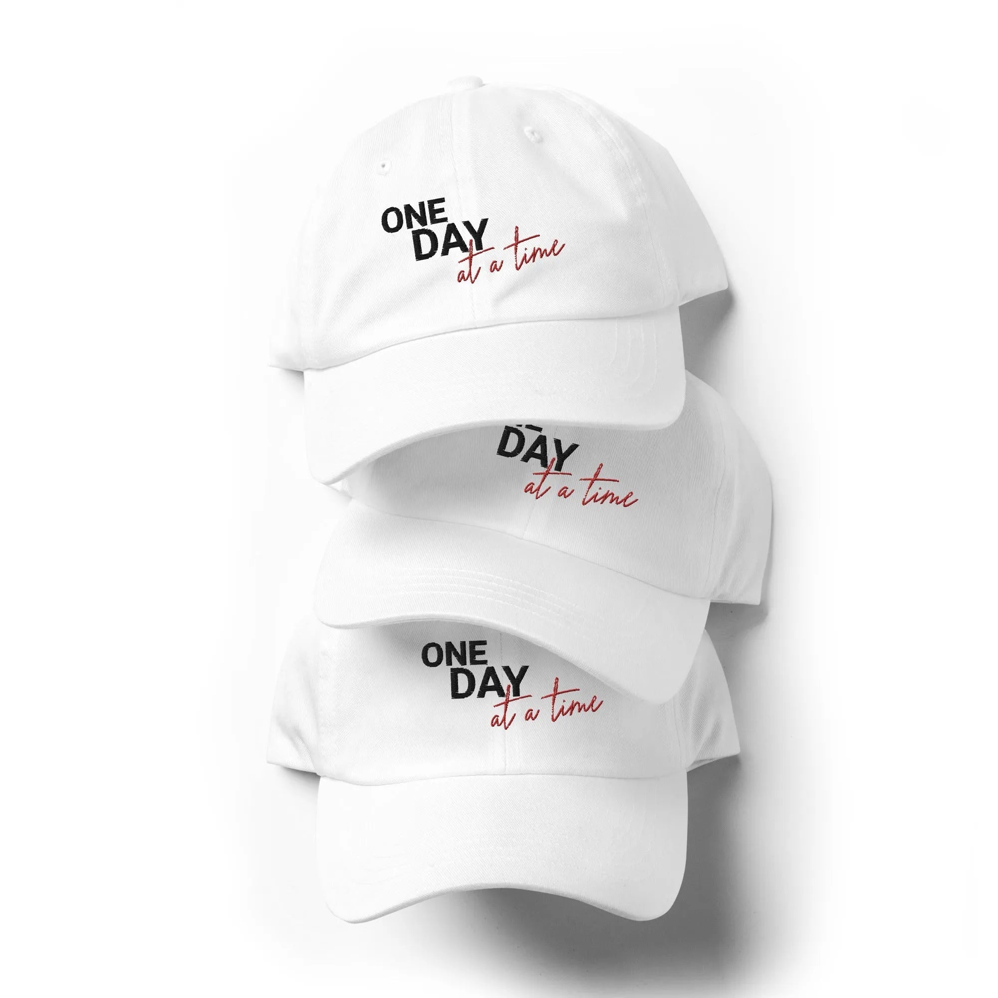 One Day At A Time Embroidered Dad Hat - Adjustable Cotton Baseball Cap for Men & Women - Perfect for Outdoor Activities, Sports & Casual Wear