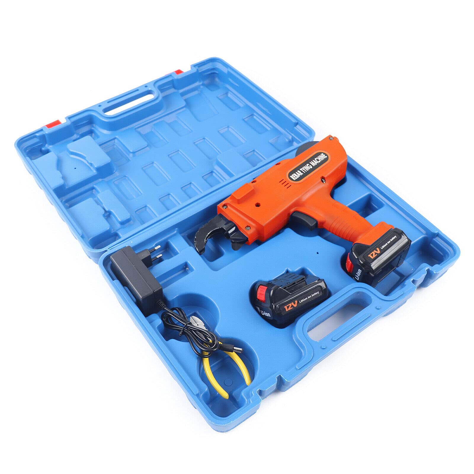 8-34mm Automatic Rebar Tying Machine with Pliers & 2 Batteries - Electric Steel Bar Tying Tool for Construction, DIY Projects - Perfect for Concrete Reinforcement, Bridge Building, and Structural Work