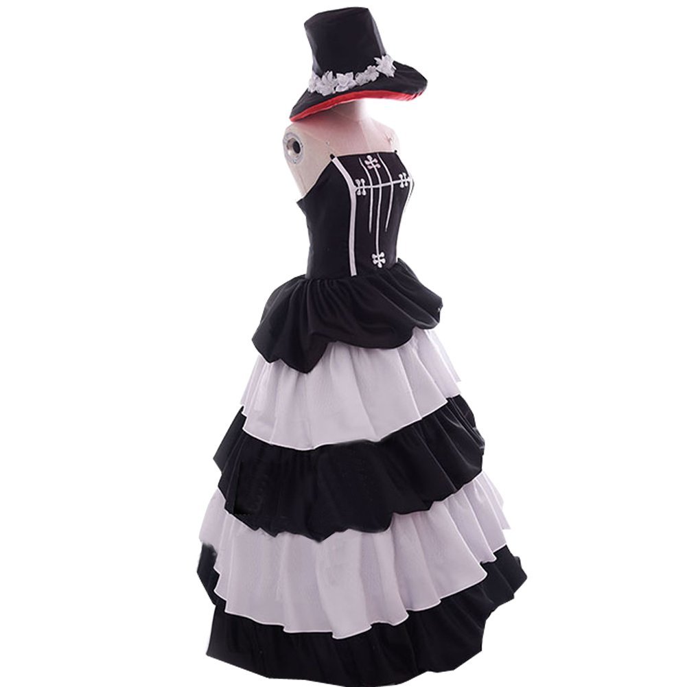 Anime Black and White Cute Formal Fancy Dress for Halloween Cosplay Party, School Event & Themed Costume Party