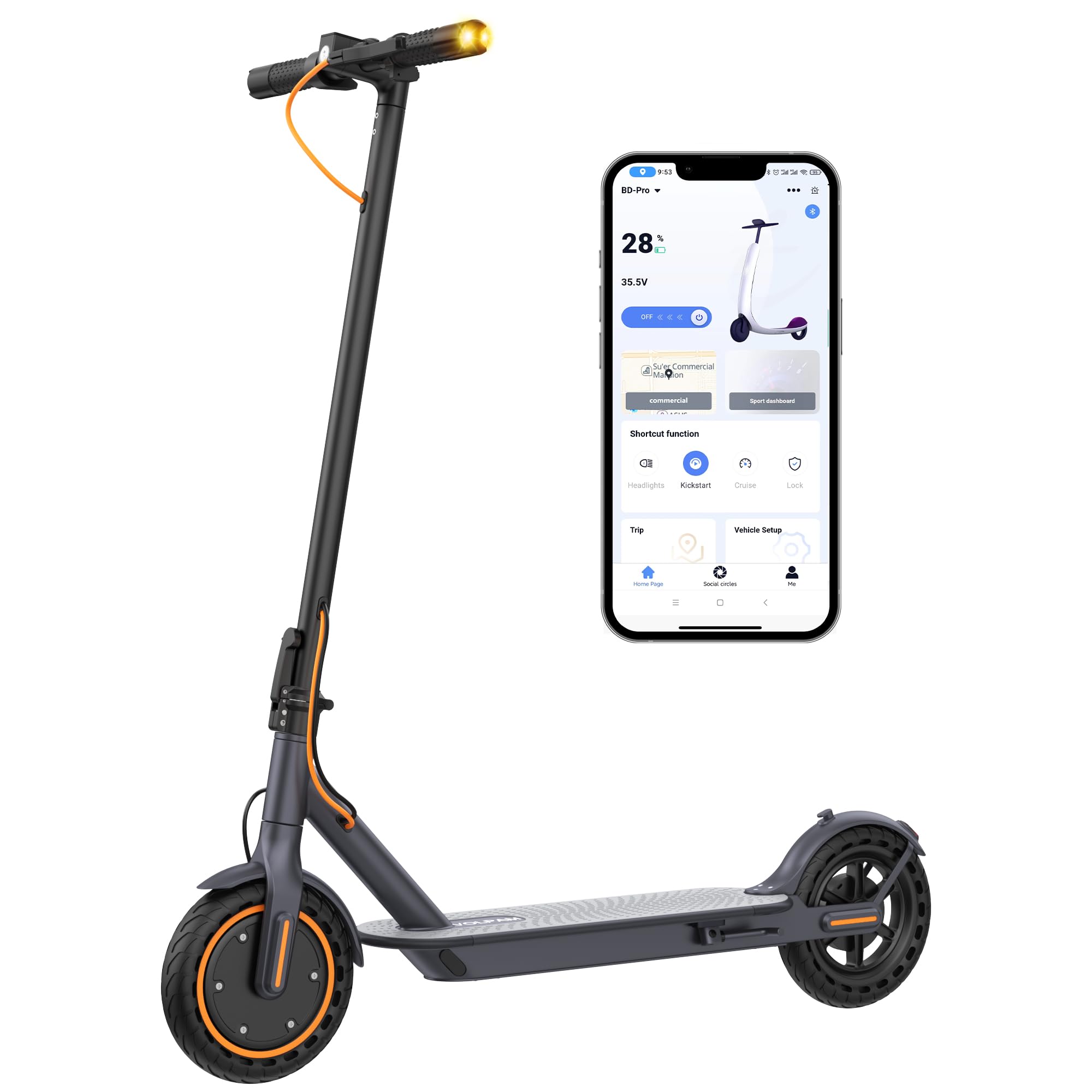 VOLPAM Electric Scooter for Adults - 350W-500W Powerful Motor, 21 Miles Long Range, 19-21 MPH Top Speed, 8.5