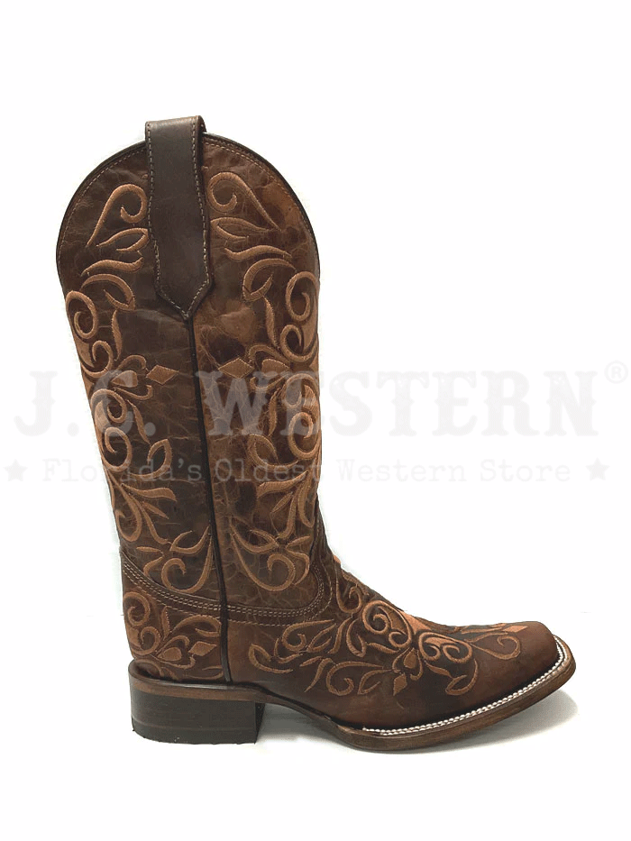 Circle G L5795 Women's Western Embroidery Cowboy Boots in Honey Brown - Perfect for Rodeo, Country Dancing & Casual Wear