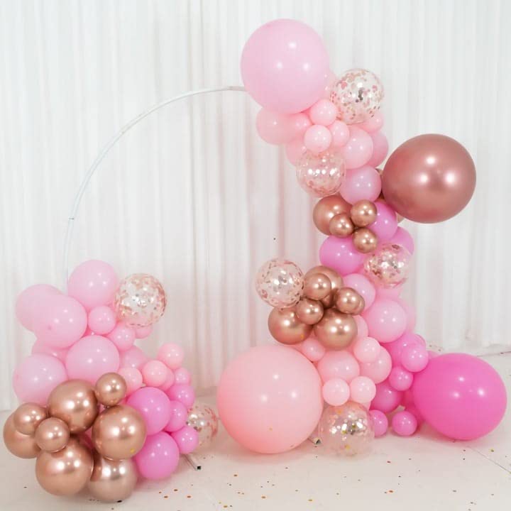 AFKAR 150-Piece Pink Rose Gold Balloon Arch Kit - 18
