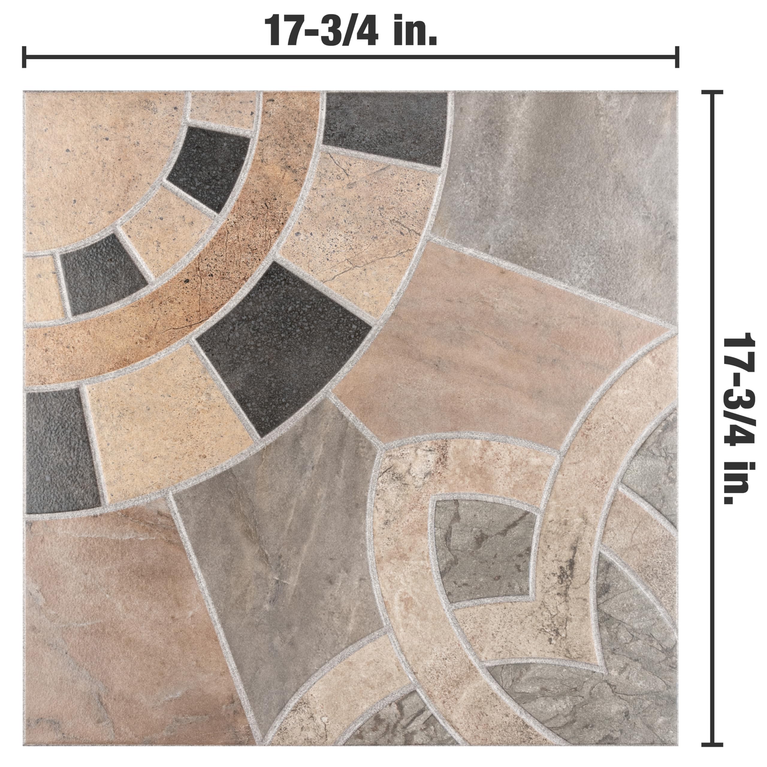 Merola Tile Cartago Azul 17.75x17.75 Inch Ceramic Floor & Wall Tile - Blue Spanish Style Square Tiles for Kitchen Backsplash, Bathroom & Shower Walls