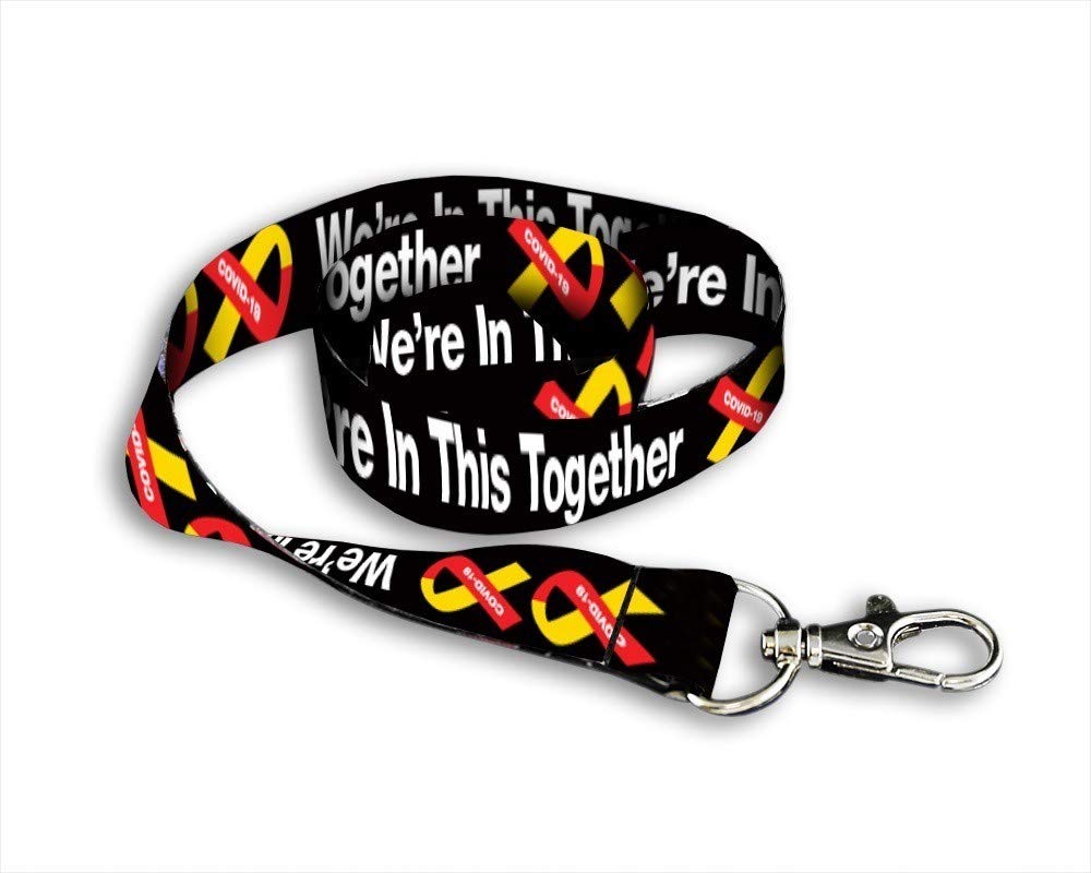 10 Pack Virus Awareness Ribbon Lanyards - Red & Yellow for Fundraising & Gifts | Workplace & Events