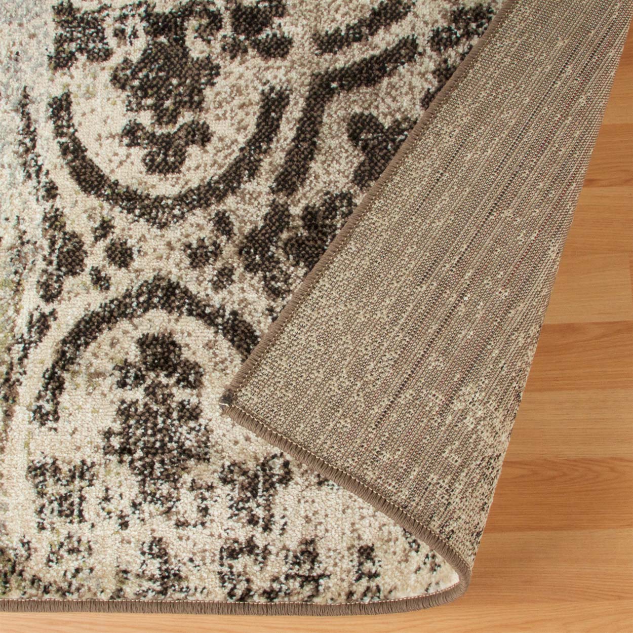 Bristol Distressed Abstract Damask Indoor Area Rug - Non-Slip Living Room Carpet Runner for Bedroom, Hallway & Entryway Decor