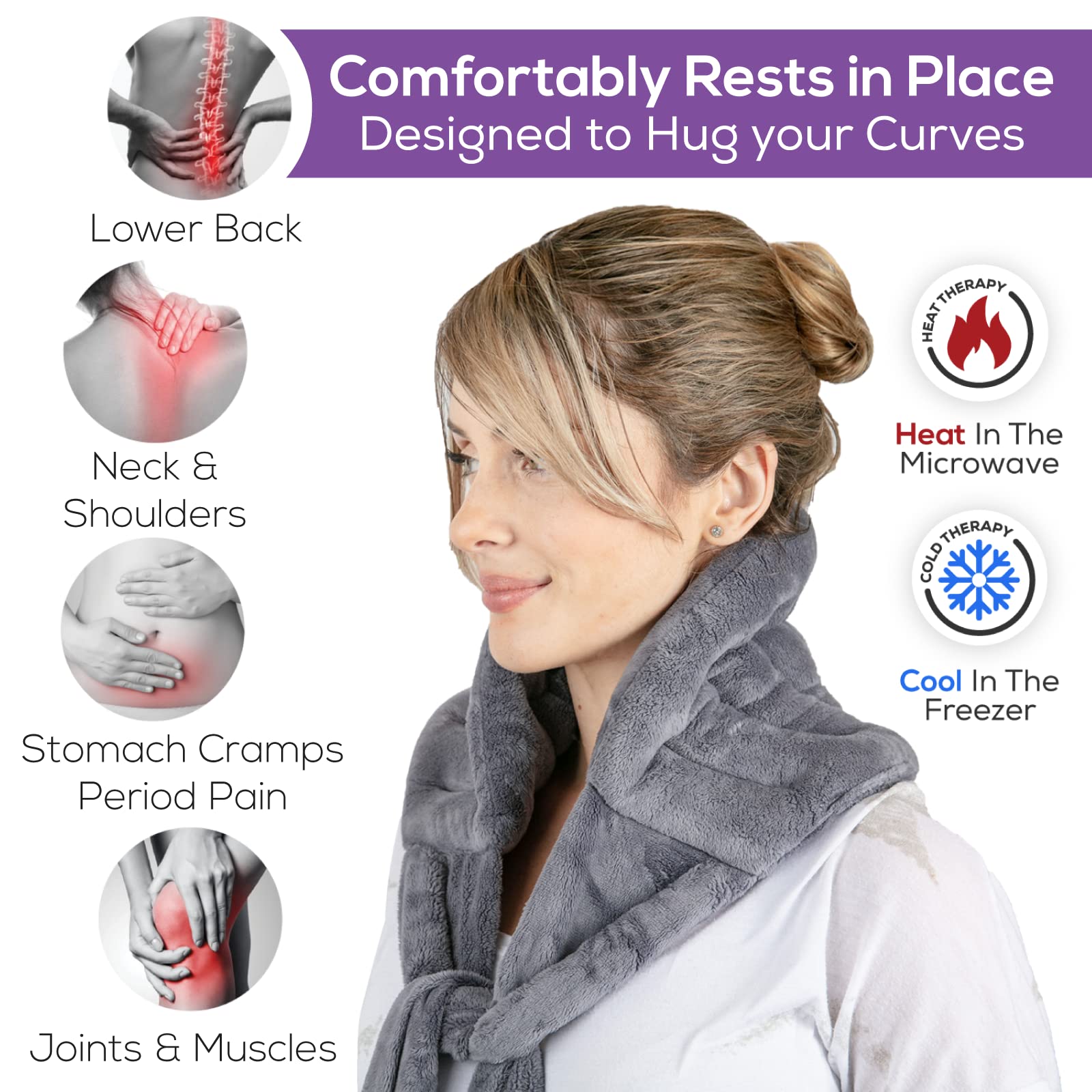 Microwave Heating Pad for Back Pain Relief - Moist Heat Therapy for Neck, Shoulders & Muscle Cramps | 71